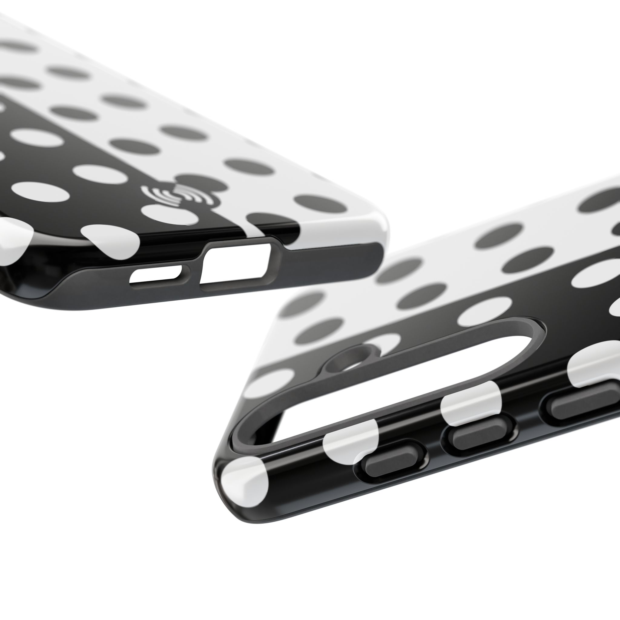 Polka Dot Black & White Split Design Phone Case — Cellfinds - Image 93