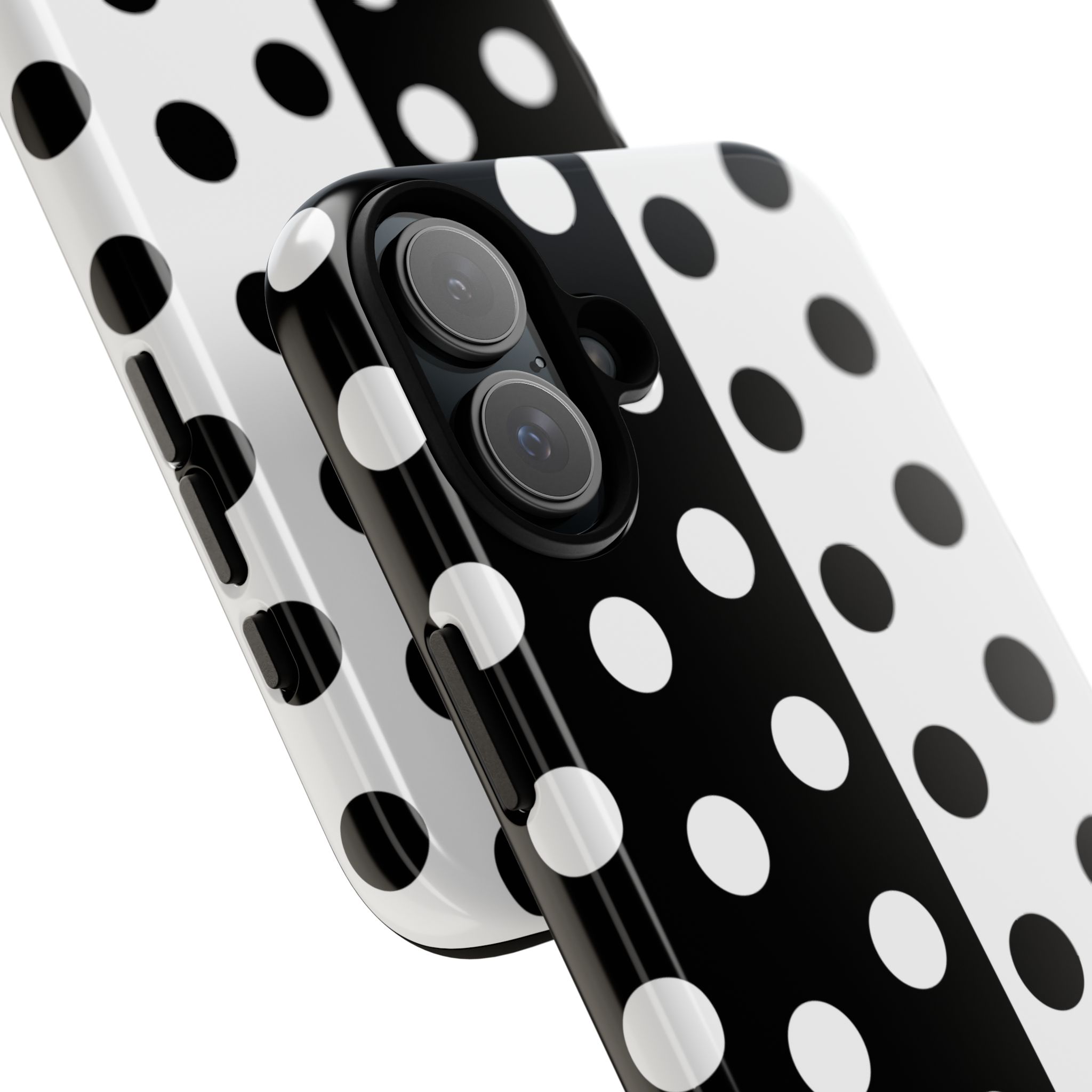 Polka Dot Black & White Split Design Phone Case — Cellfinds - Image 66