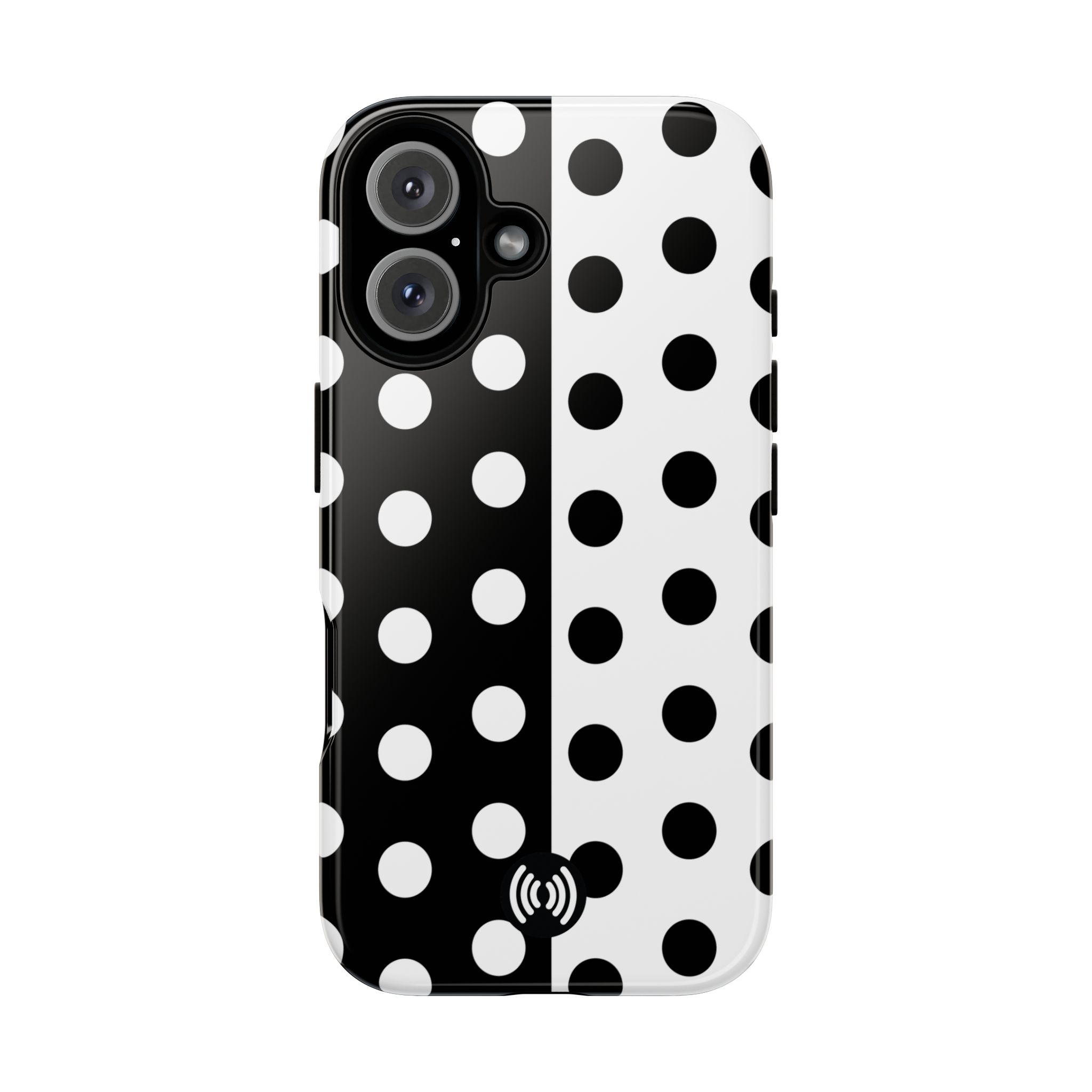 Polka Dot Black & White Split Design Phone Case — Cellfinds - Image 59