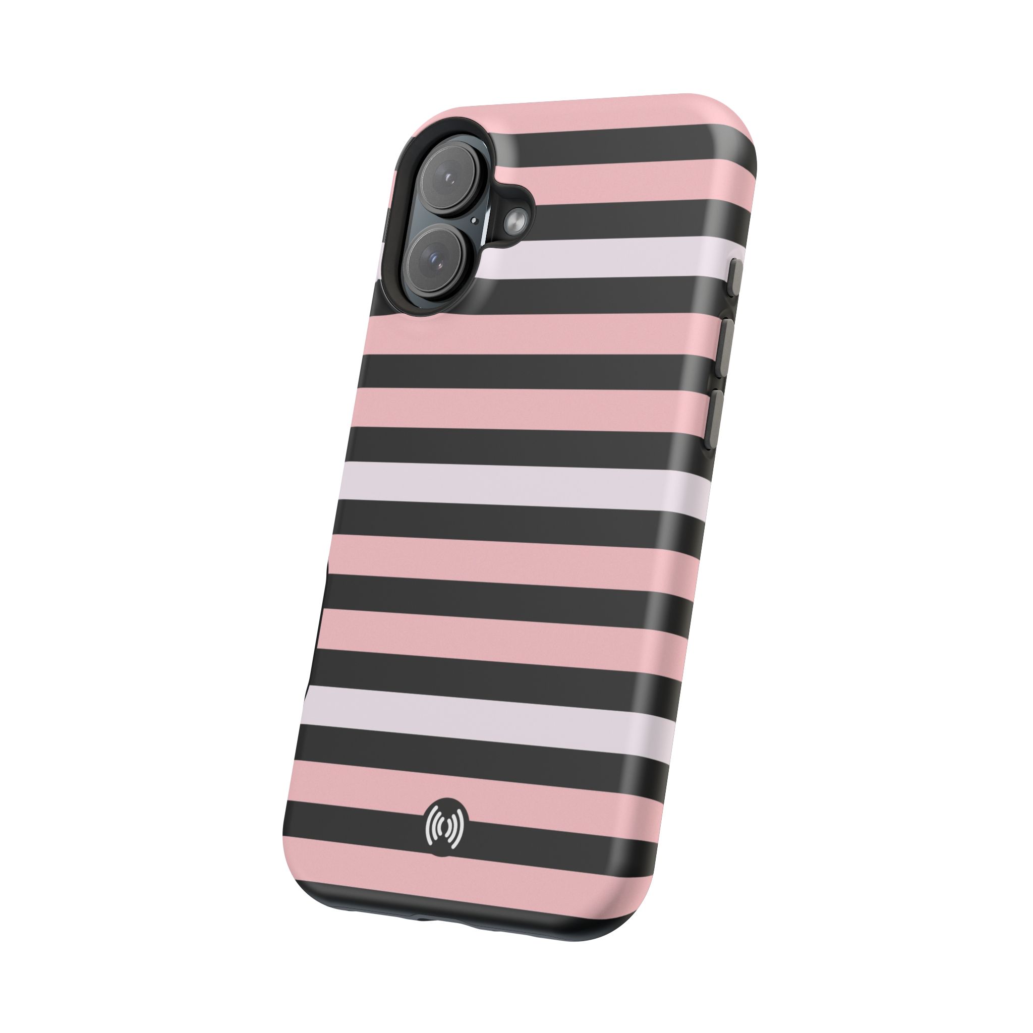 Striped Pink & Black MagSafe® Phone Case - Image 4