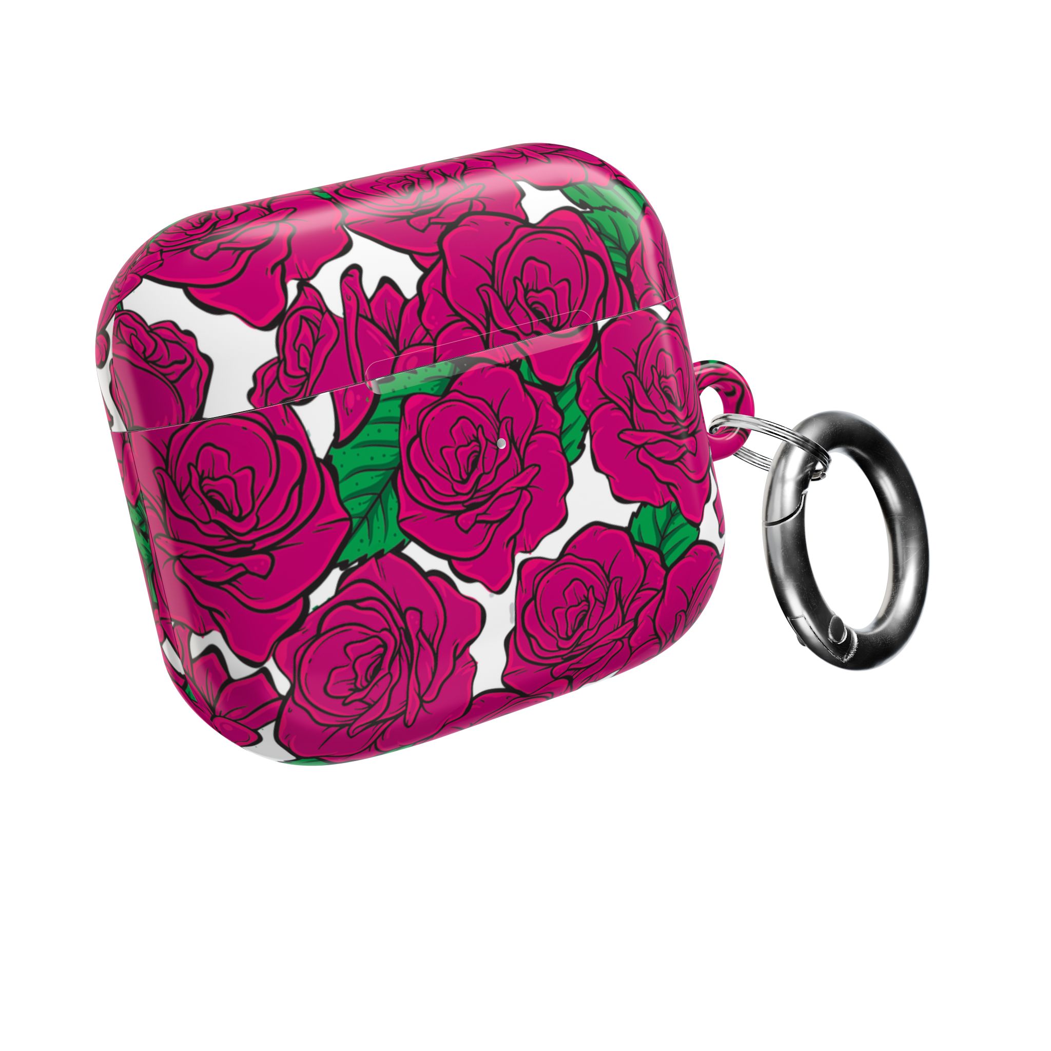Magenta Rose AirPods Case with Keyring - Image 8