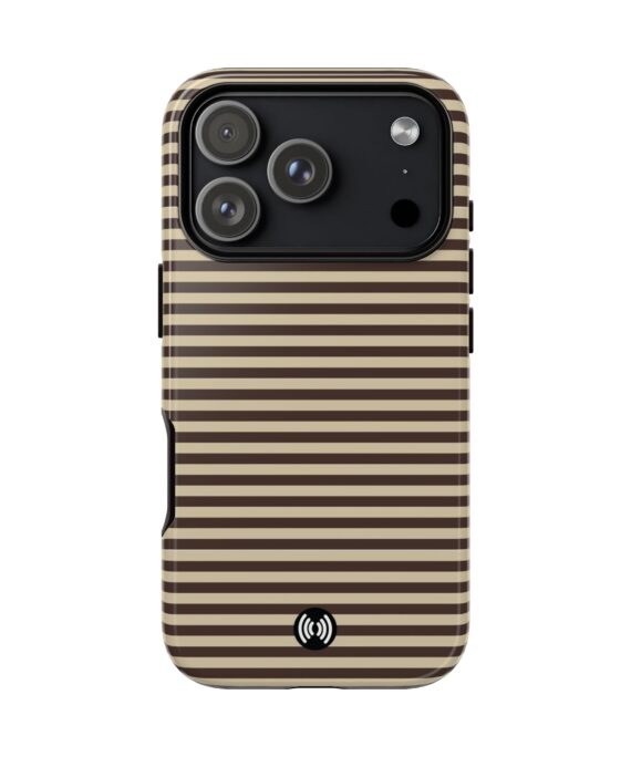 Brown & Beige  Striped Phone Case | Cellfinds