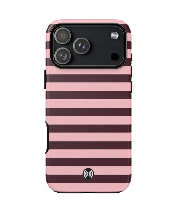 Striped Pink & Burgundy Phone Case