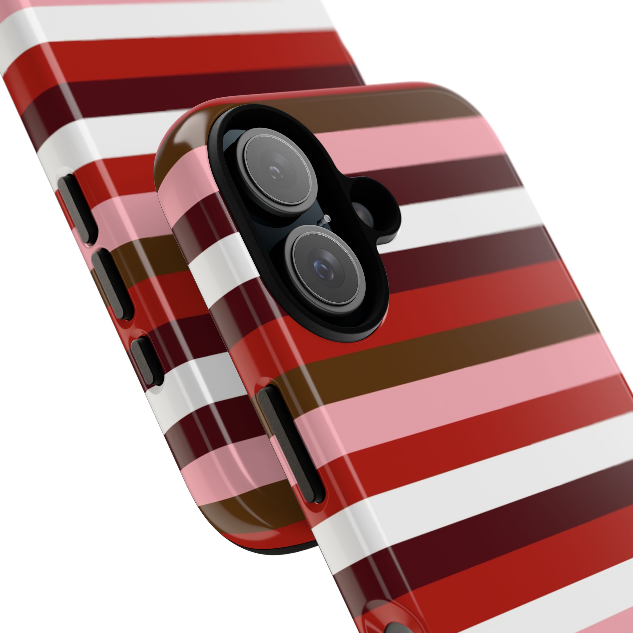 Striped Red & Pink Phone Case for iPhone Models & Samsung - Image 2