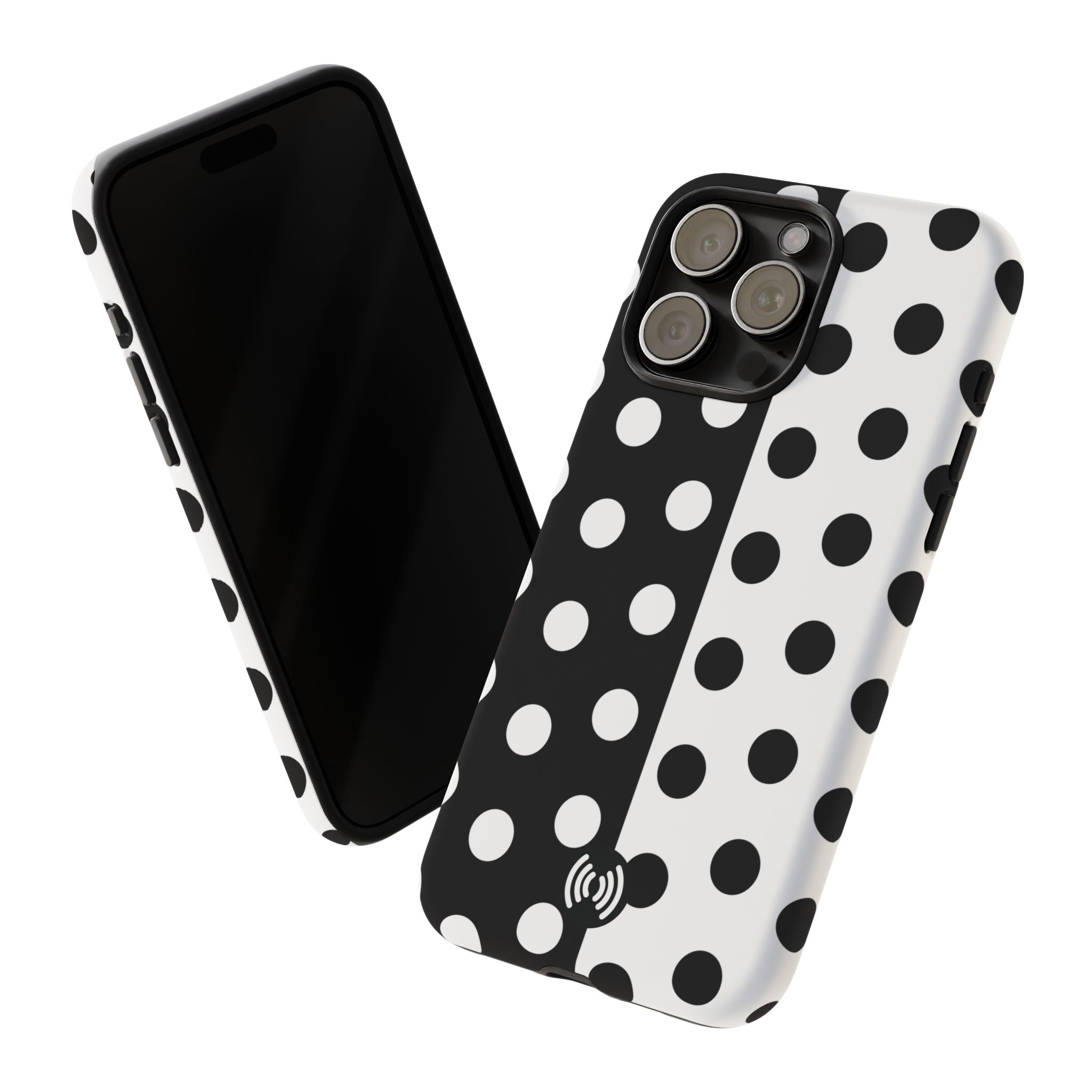 Polka Dot Black & White Split Design Phone Case — Cellfinds - Image 34