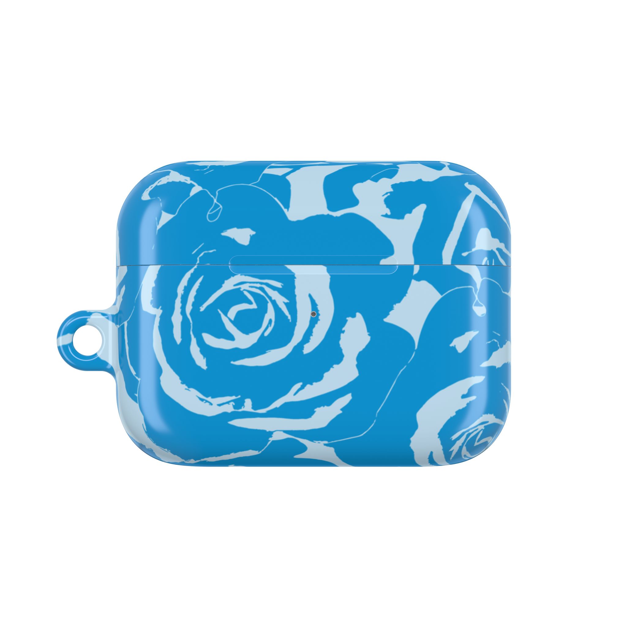 Blue Floral AirPods Case | Soft Aesthetic Earbud Case with Keychain - Image 14