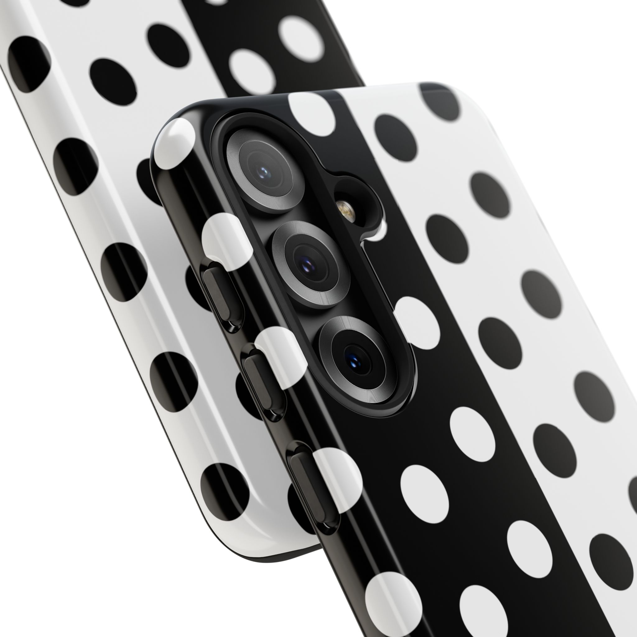 Polka Dot Black & White Split Design Phone Case — Cellfinds - Image 84