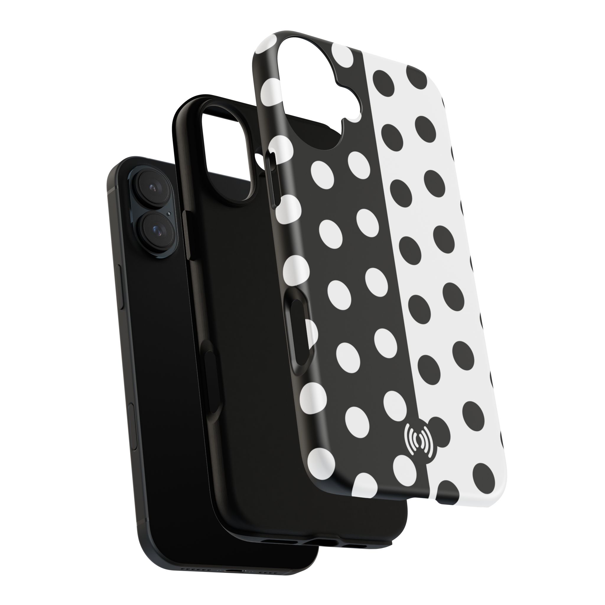 Polka Dot Black & White Split Design Phone Case — Cellfinds - Image 70