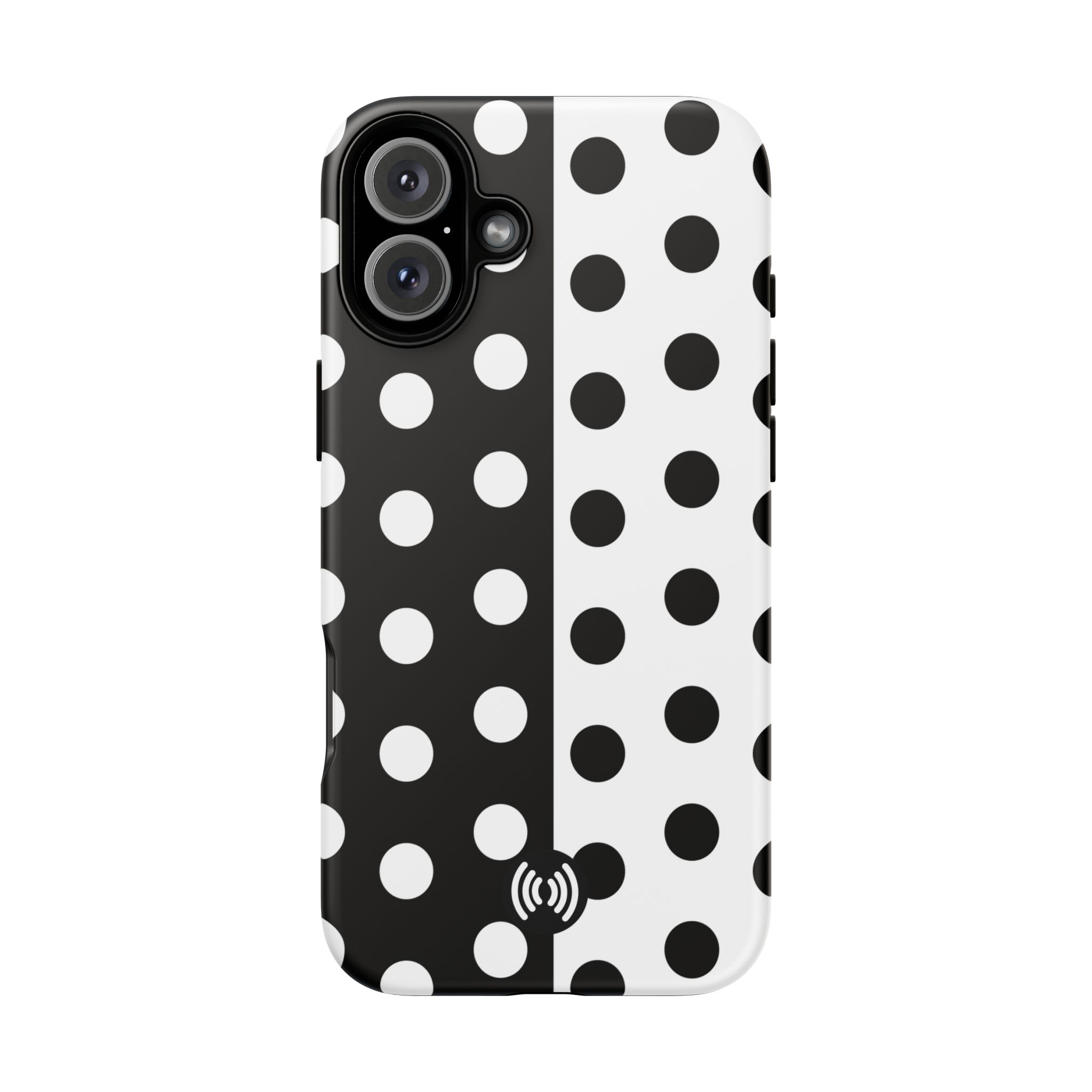 Polka Dot Black & White Split Design Phone Case — Cellfinds - Image 68