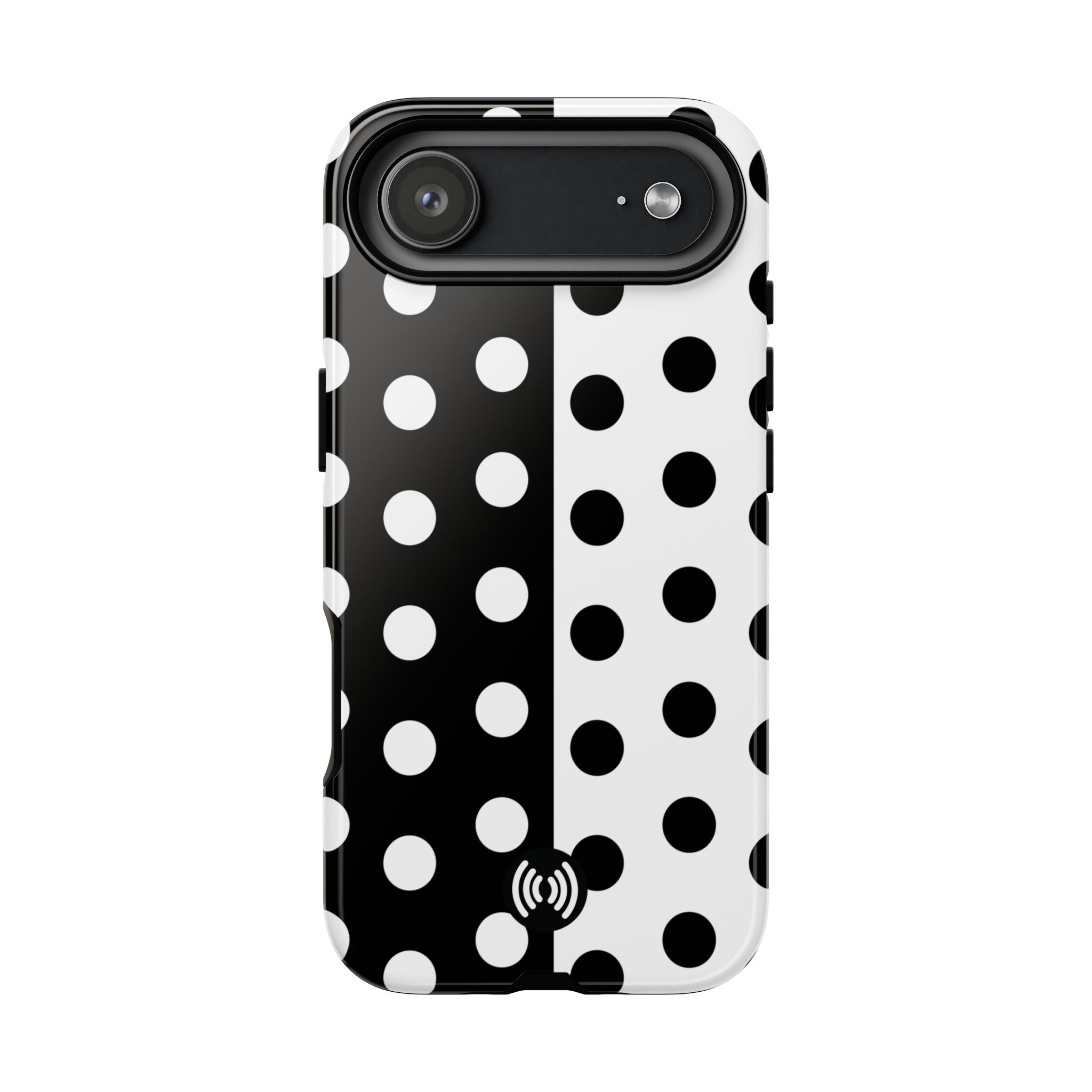 Polka Dot Black & White Split Design Phone Case — Cellfinds - Image 109