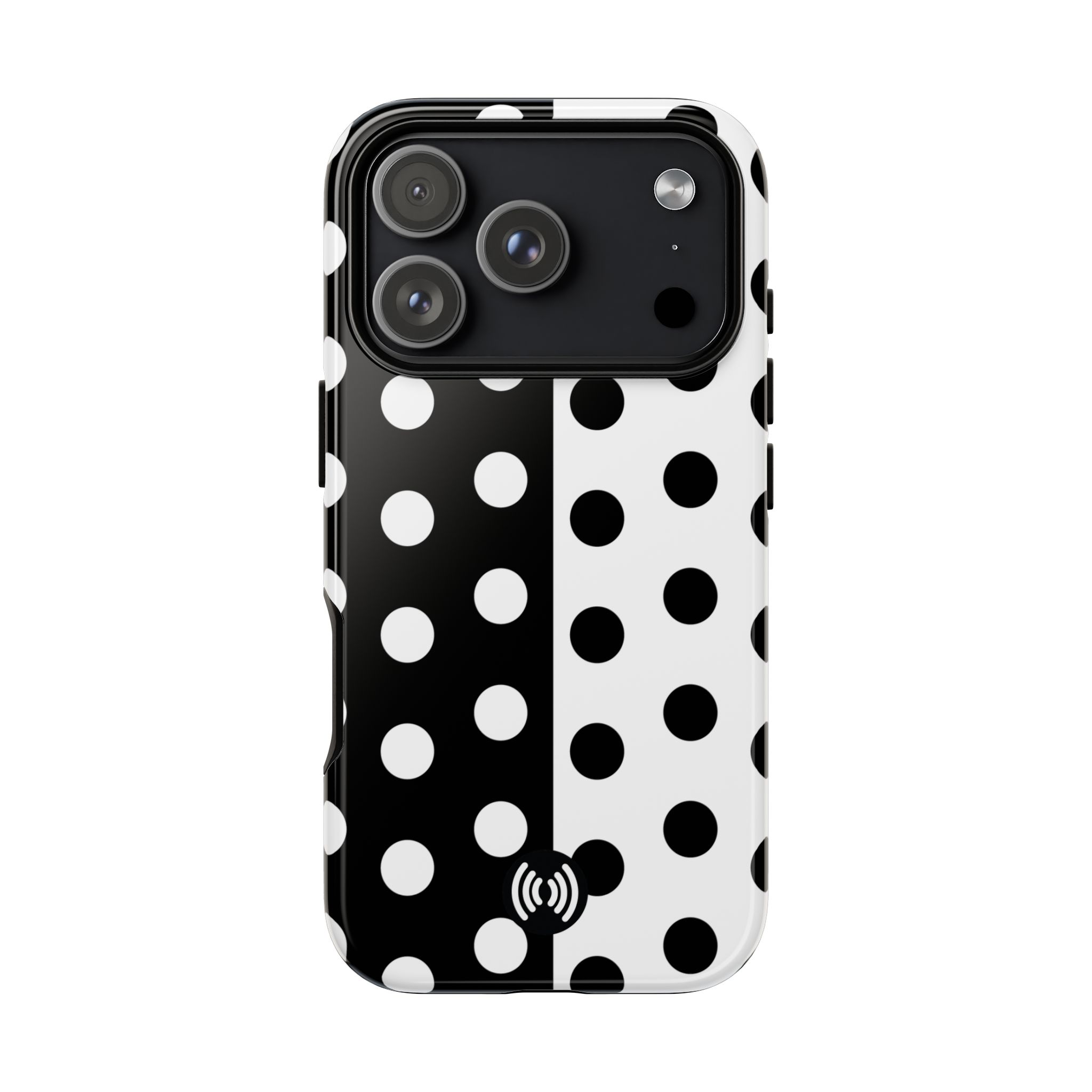 Polka Dot Black & White Split Design Phone Case — Cellfinds - Image 111