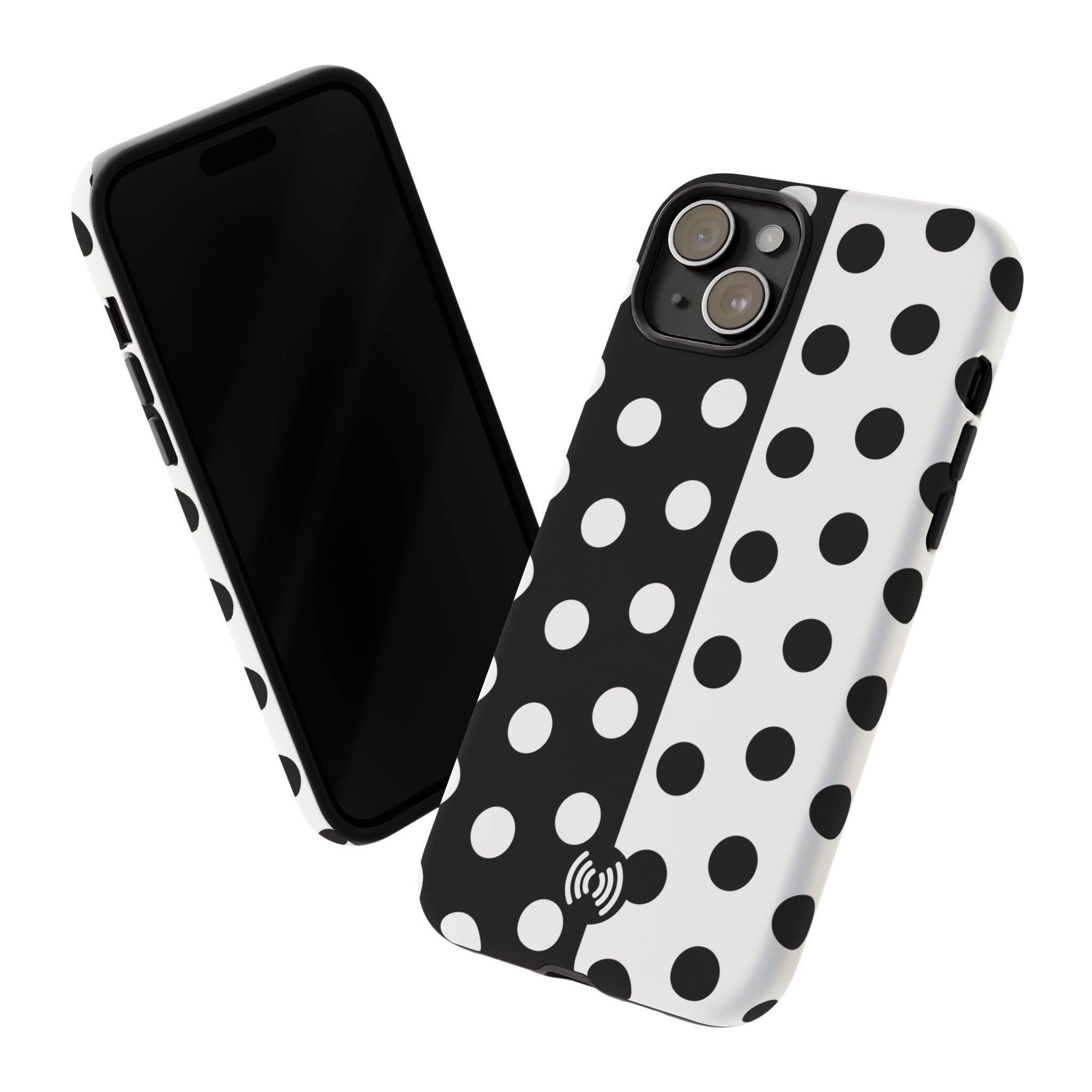 Polka Dot Black & White Split Design Phone Case — Cellfinds - Image 26