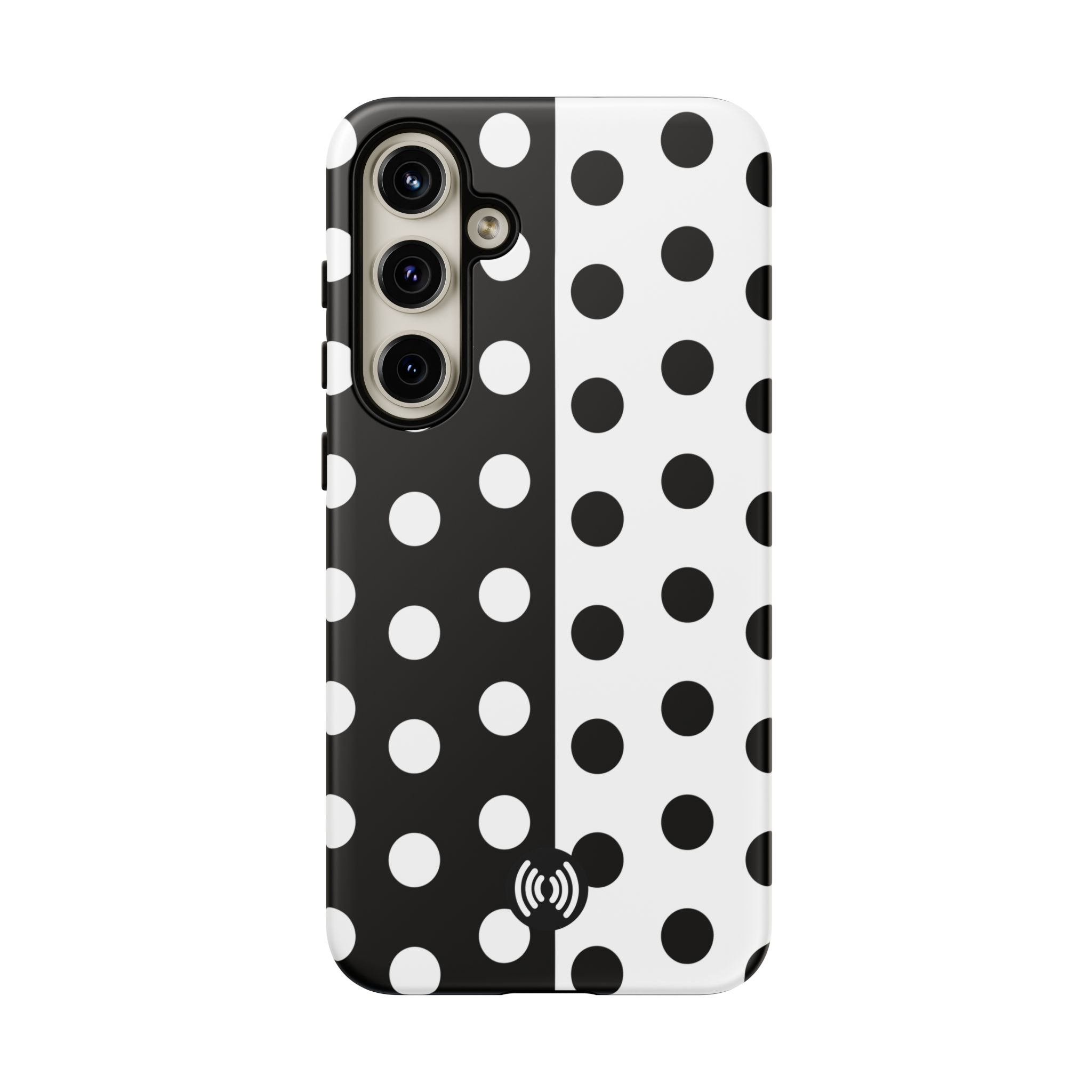 Polka Dot Black & White Split Design Phone Case — Cellfinds - Image 47