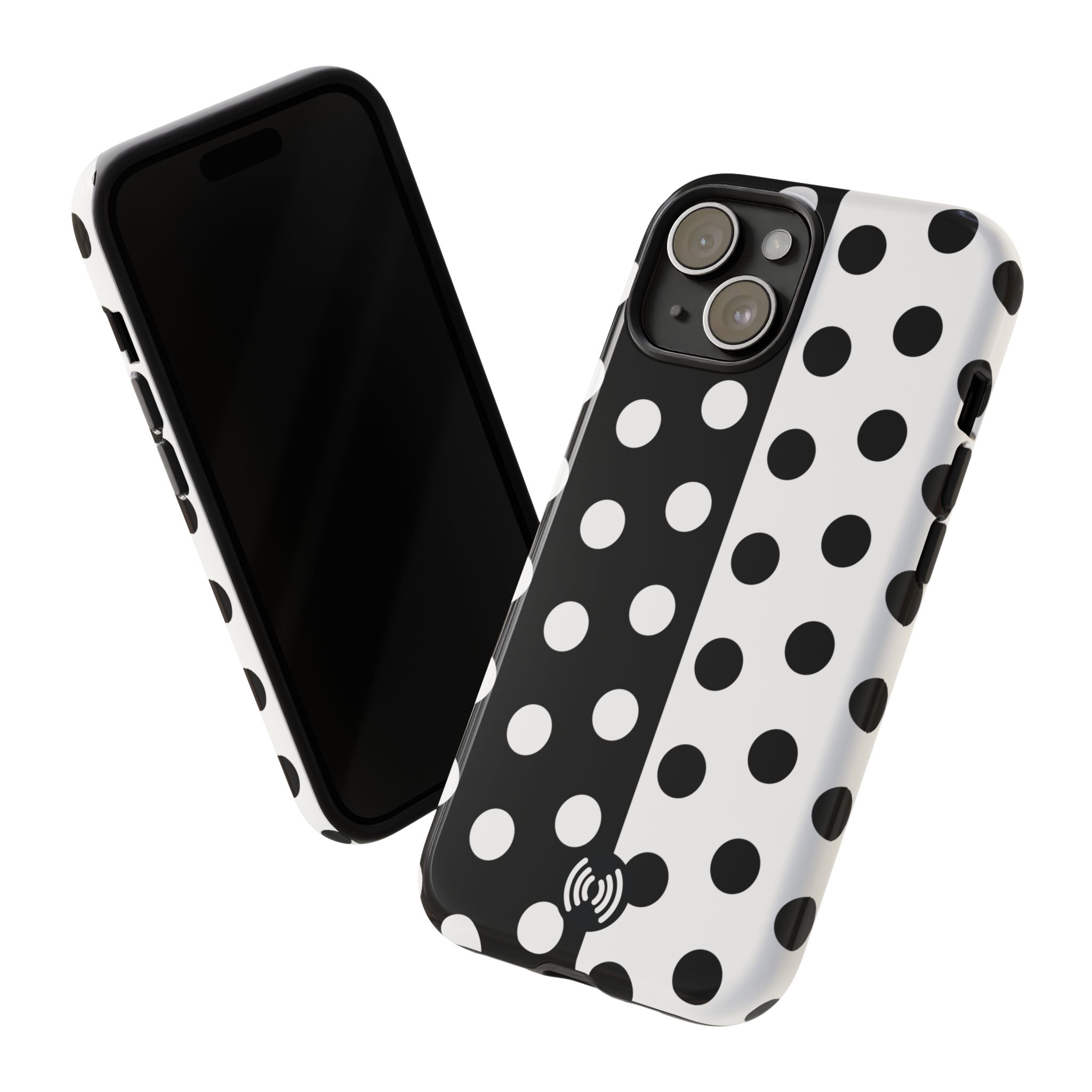 Polka Dot Black & White Split Design Phone Case — Cellfinds - Image 20