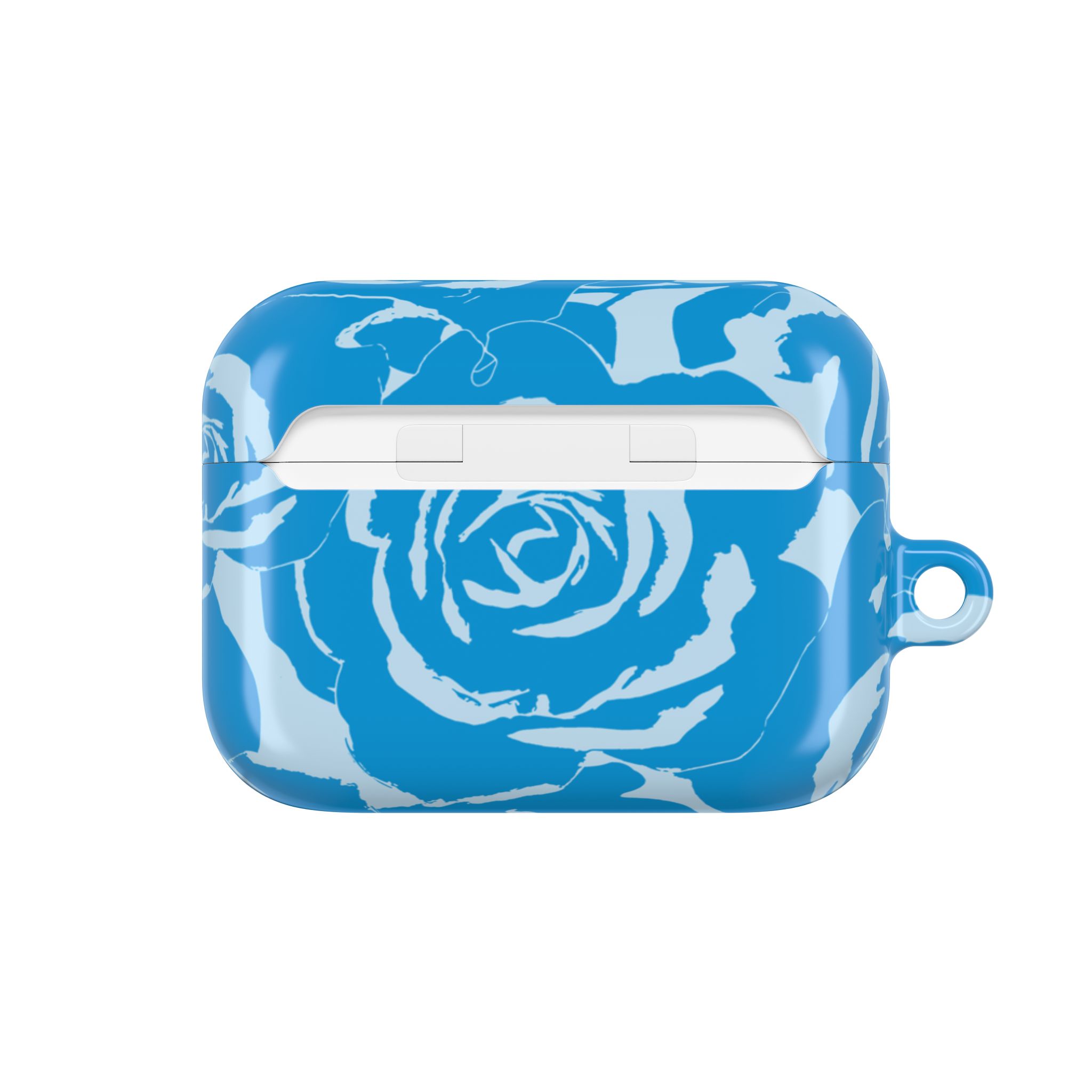 Blue Floral AirPods Case | Soft Aesthetic Earbud Case with Keychain - Image 15