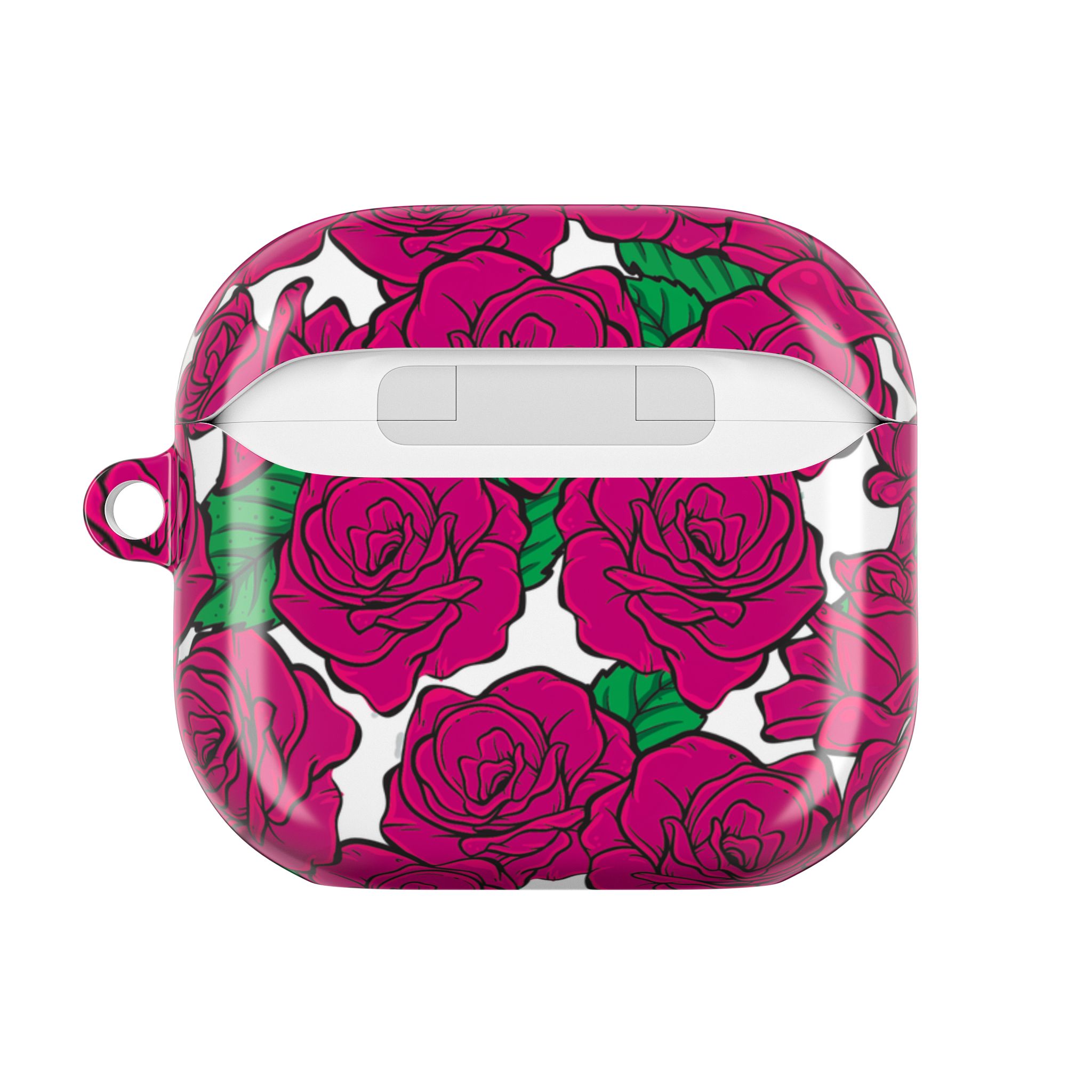 Magenta Rose AirPods Case with Keyring - Image 3