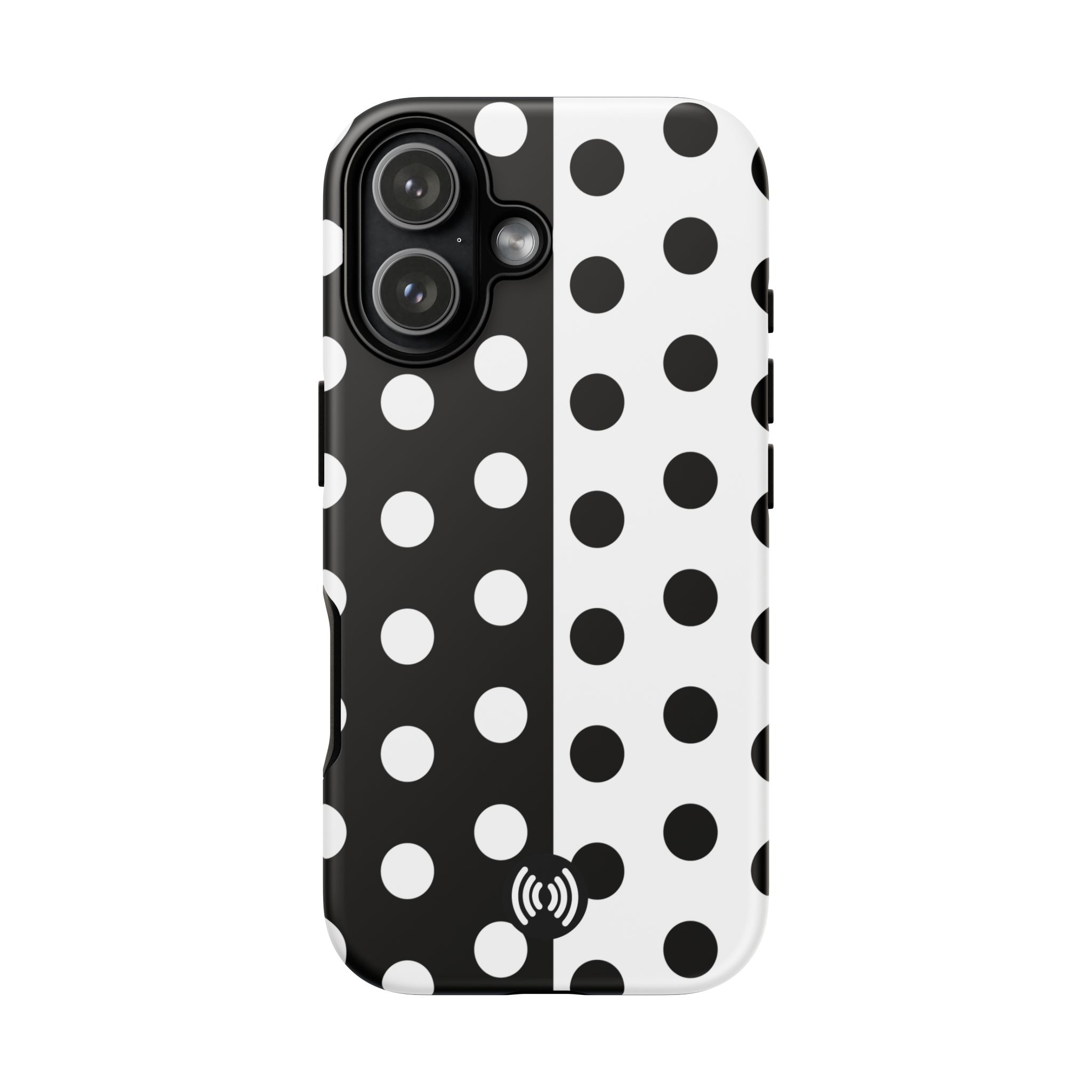 Polka Dot Black & White Split Design Phone Case — Cellfinds - Image 108