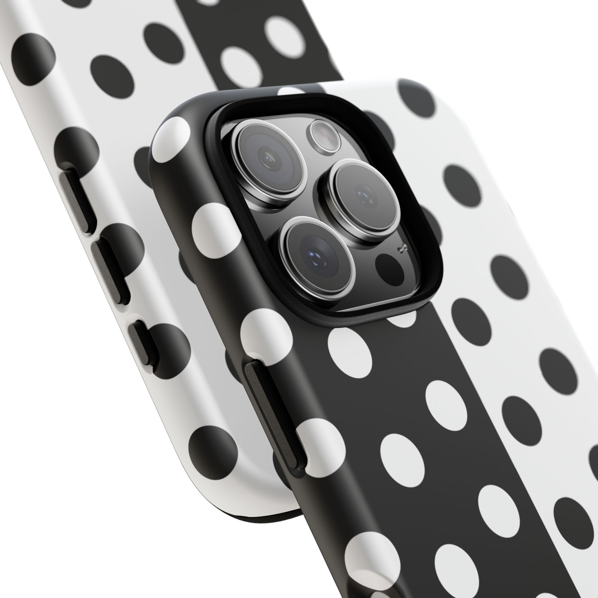 Polka Dot Black & White Split Design Phone Case — Cellfinds - Image 75