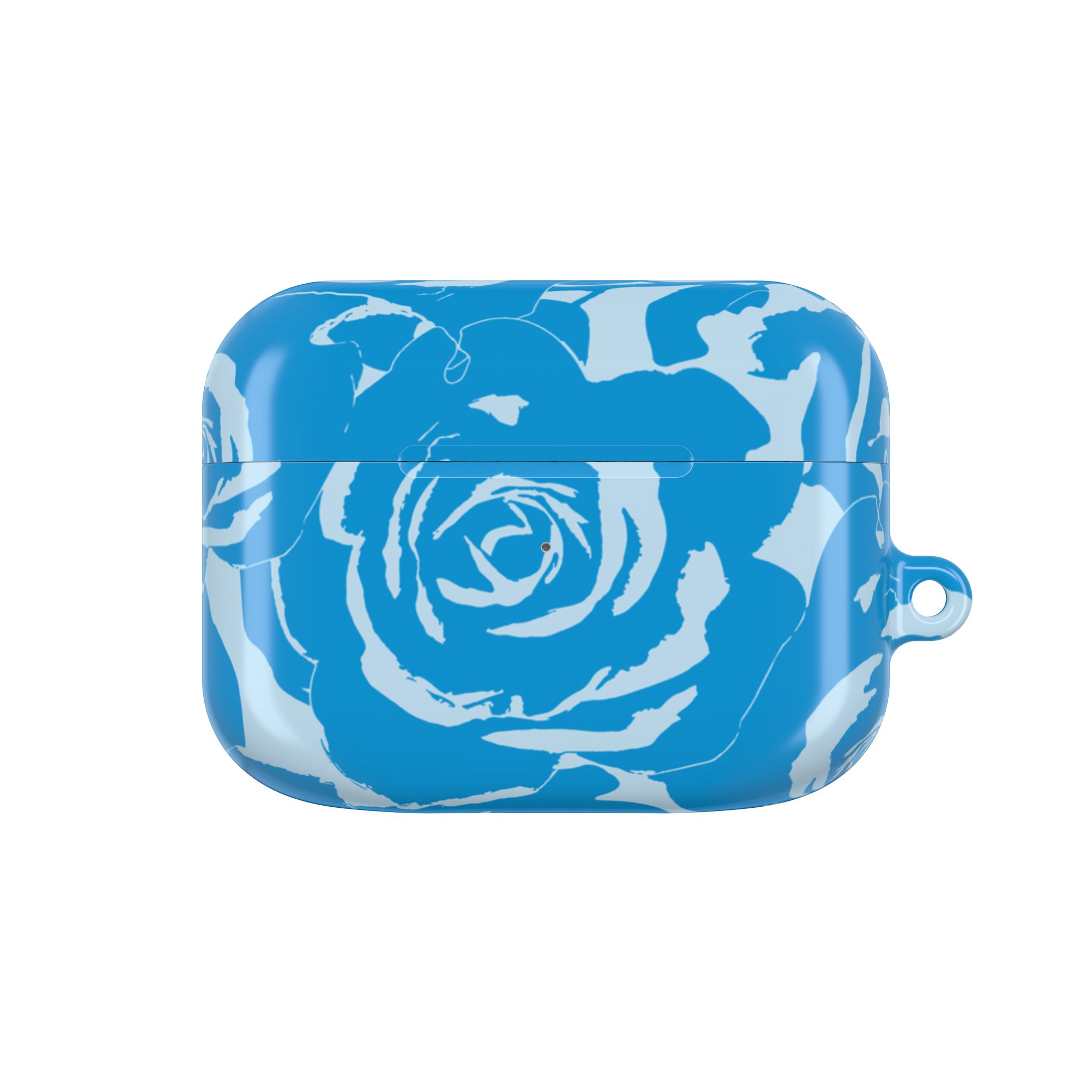 Blue Floral AirPods Case | Soft Aesthetic Earbud Case with Keychain - Image 10