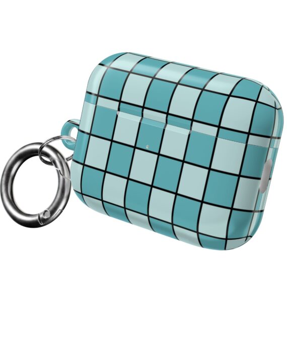 Blue Checkerboard Y2K  Airpod Case