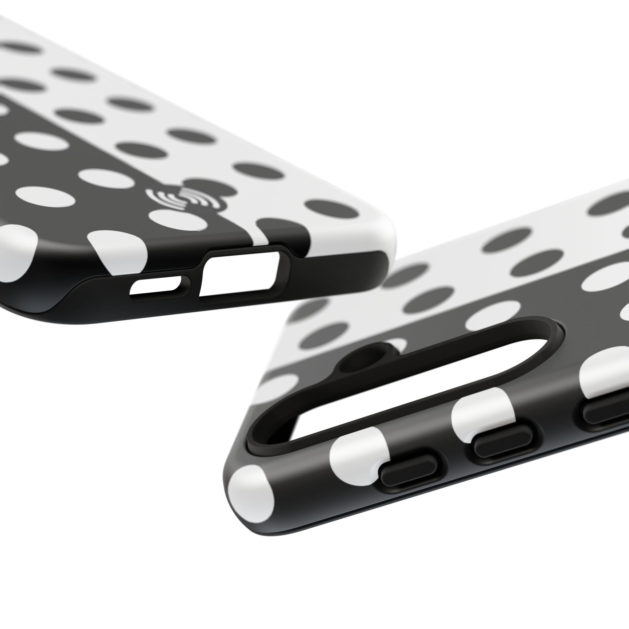Polka Dot Black & White Split Design Phone Case — Cellfinds - Image 41