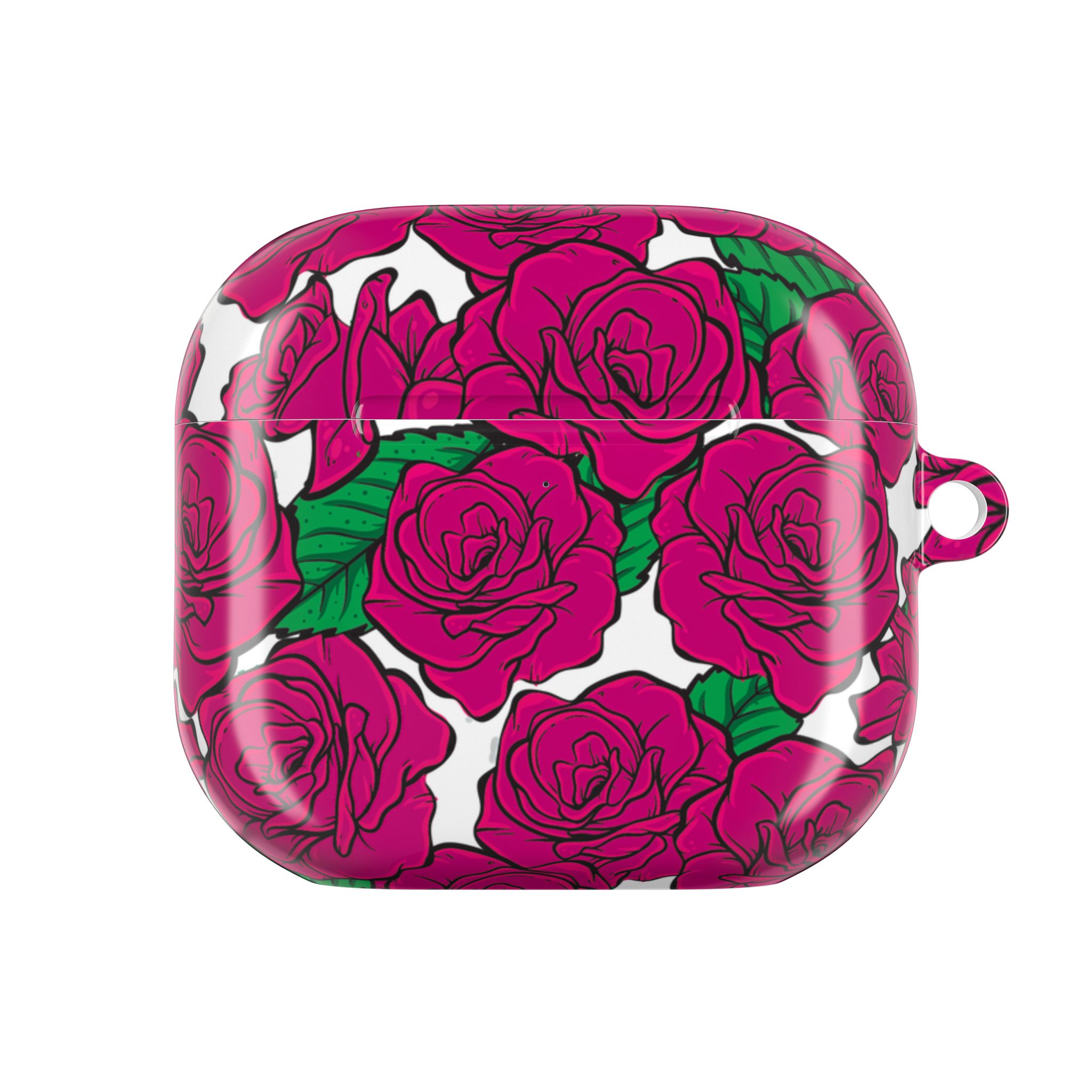 Magenta Rose AirPods Case with Keyring - Image 2
