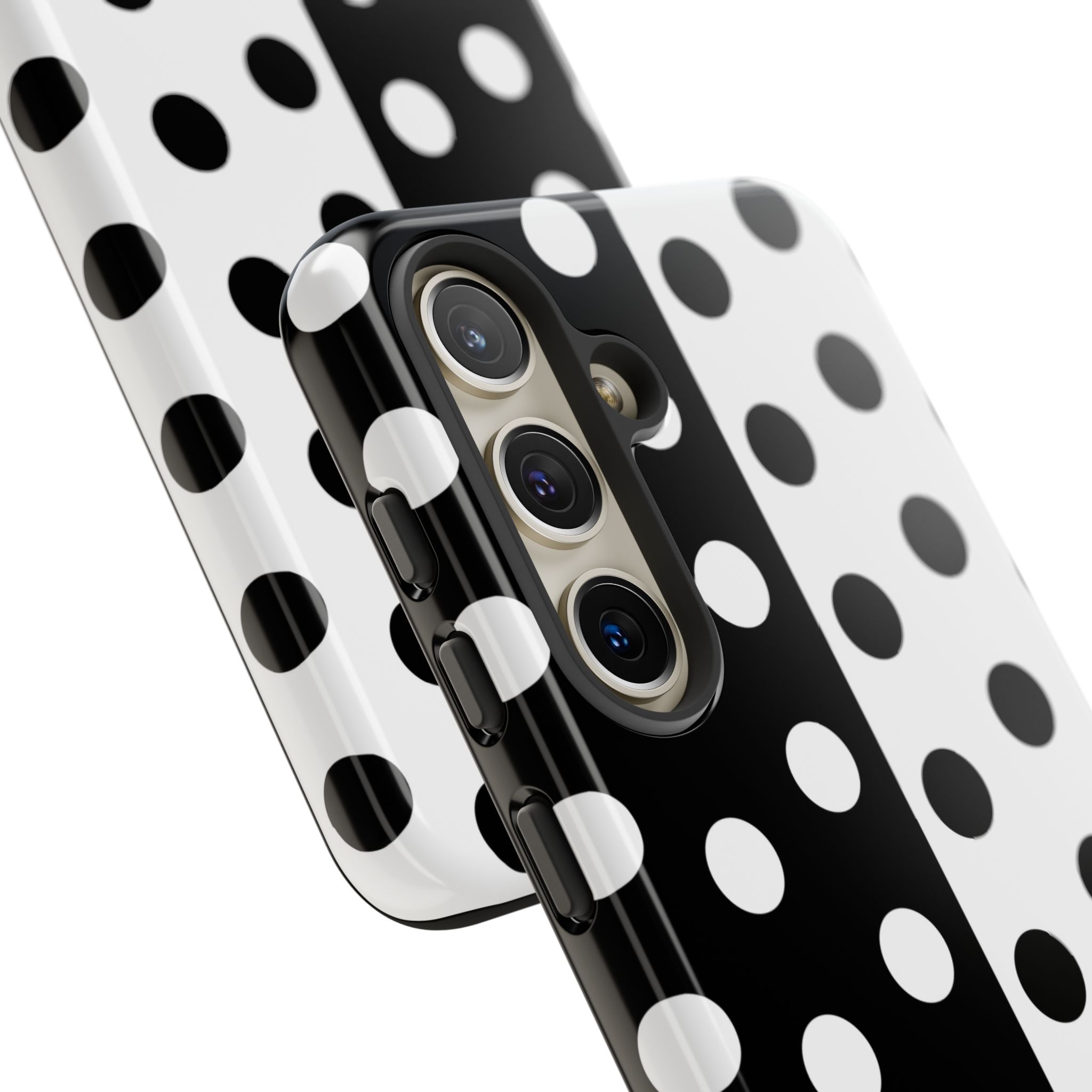 Polka Dot Black & White Split Design Phone Case — Cellfinds - Image 36