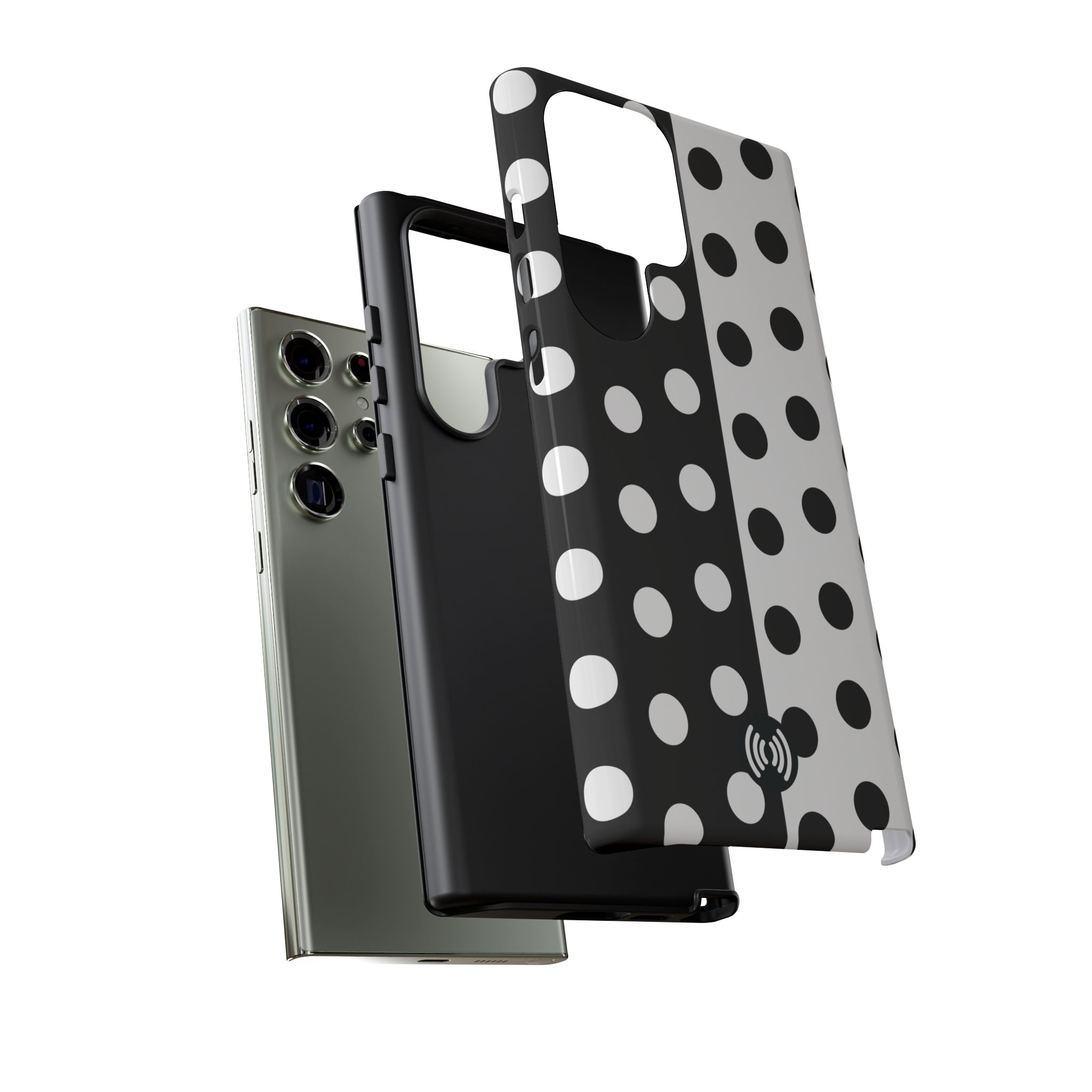 Polka Dot Black & White Split Design Phone Case — Cellfinds - Image 15