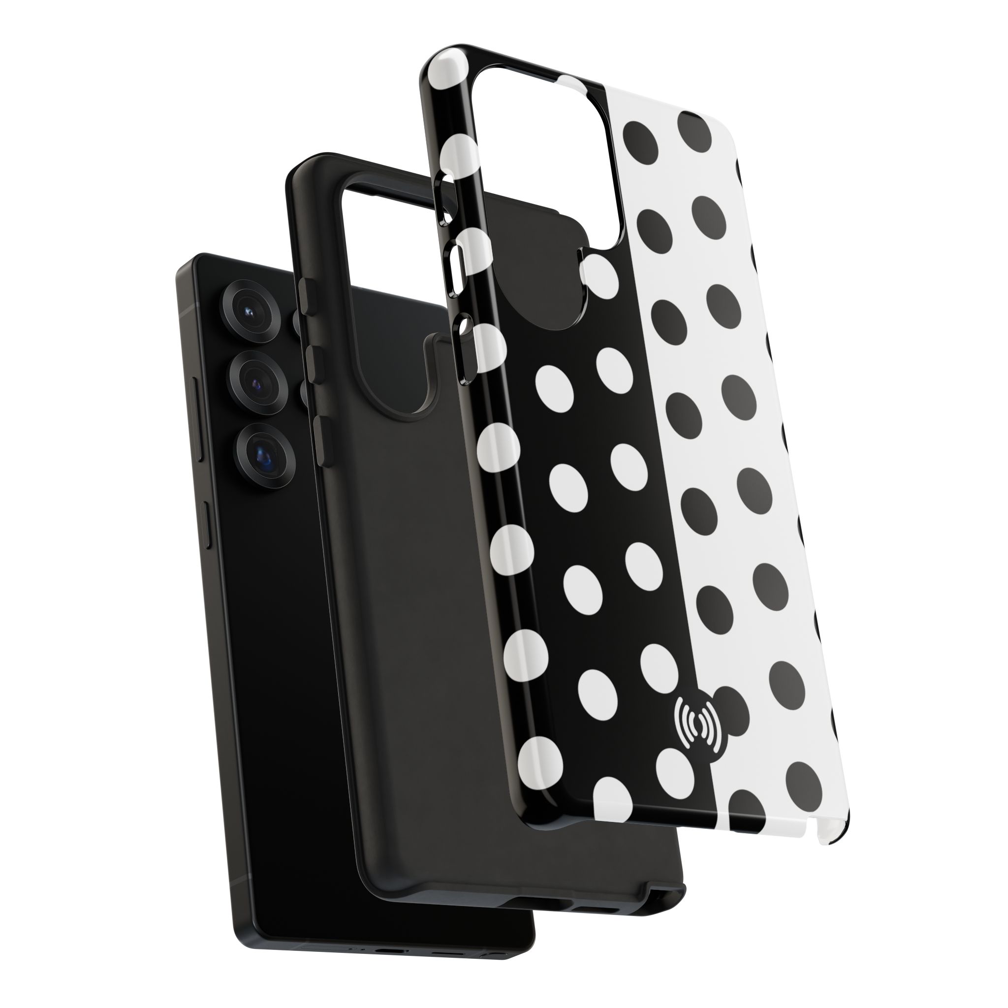 Polka Dot Black & White Split Design Phone Case — Cellfinds - Image 102