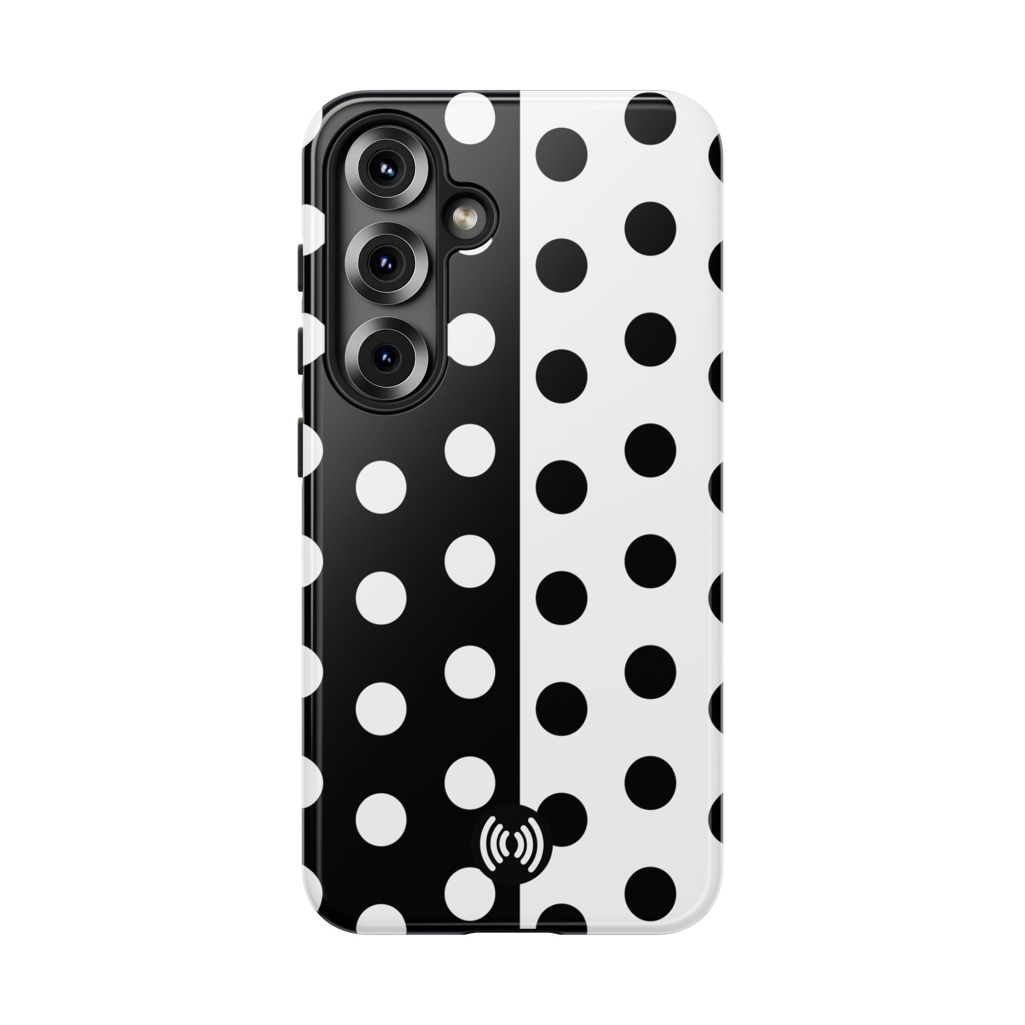 Polka Dot Black & White Split Design Phone Case — Cellfinds - Image 83