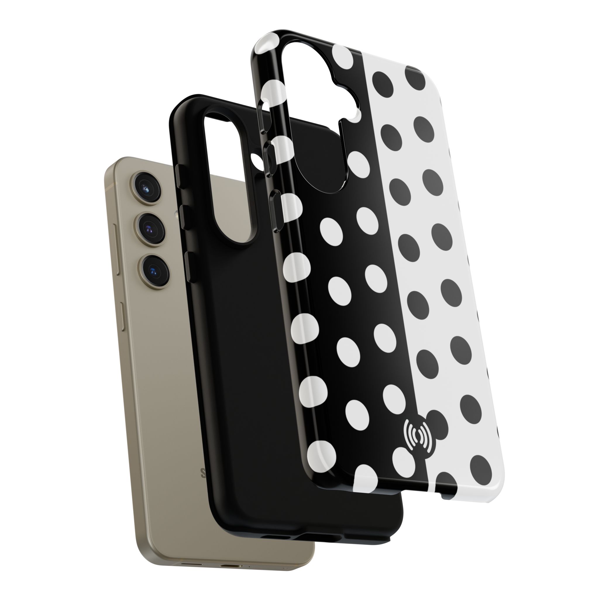 Polka Dot Black & White Split Design Phone Case — Cellfinds - Image 38