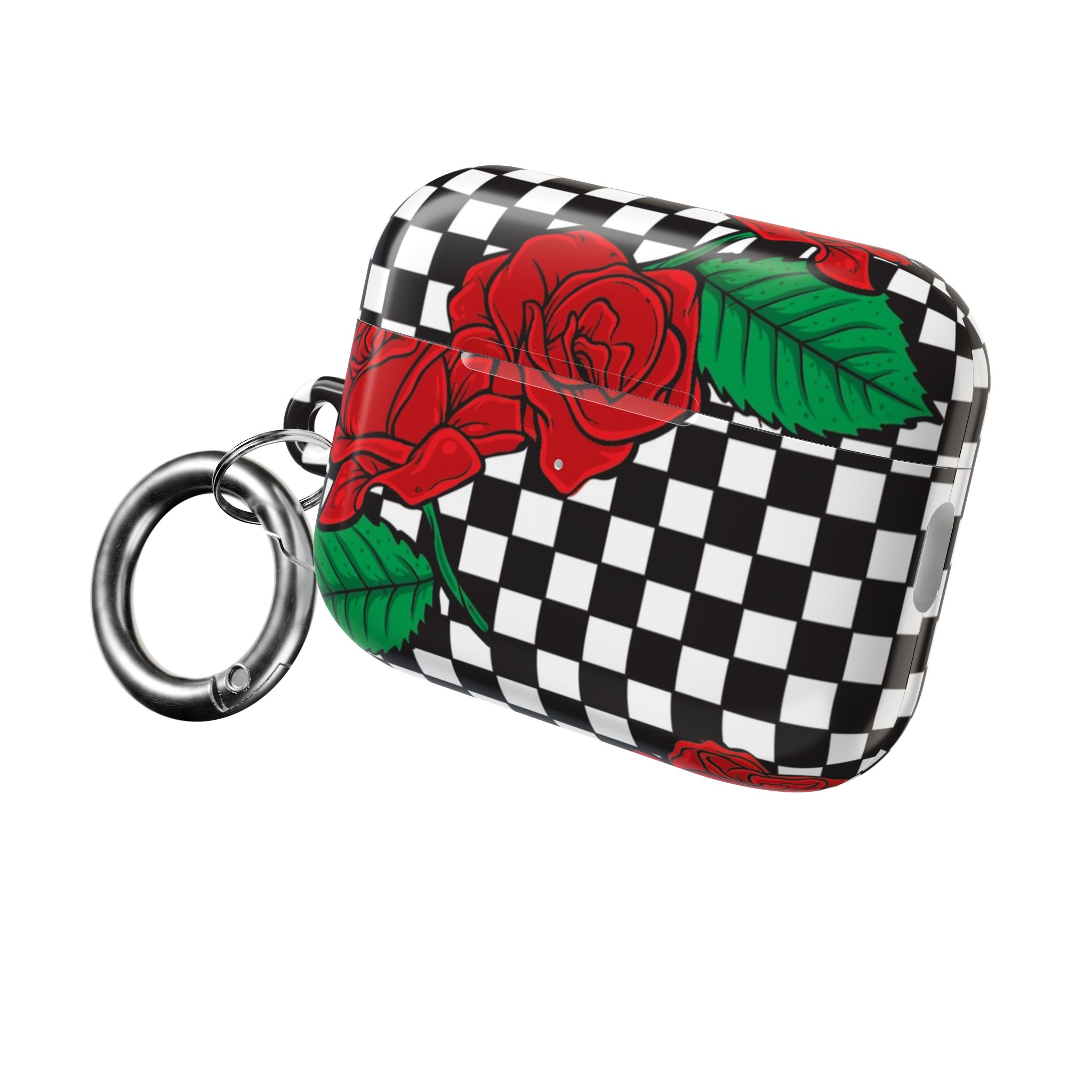 Checkerboard Rose AirPods Case with Keyring - Image 16