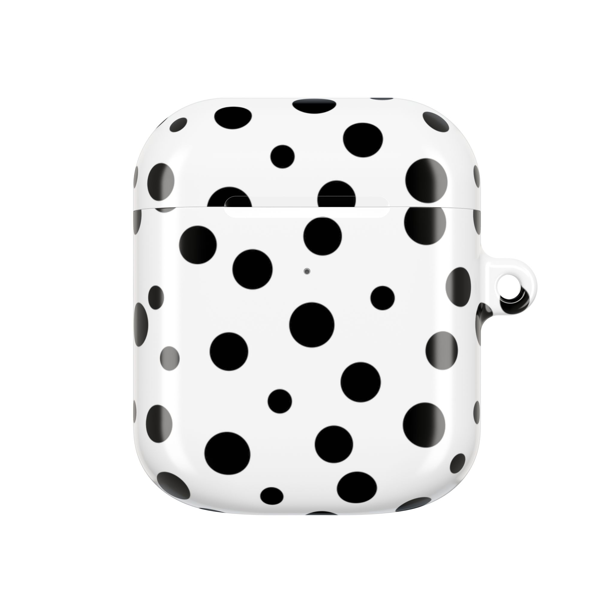 Black & White Polka Dot AirPods Case Cover with Keyring - Image 18