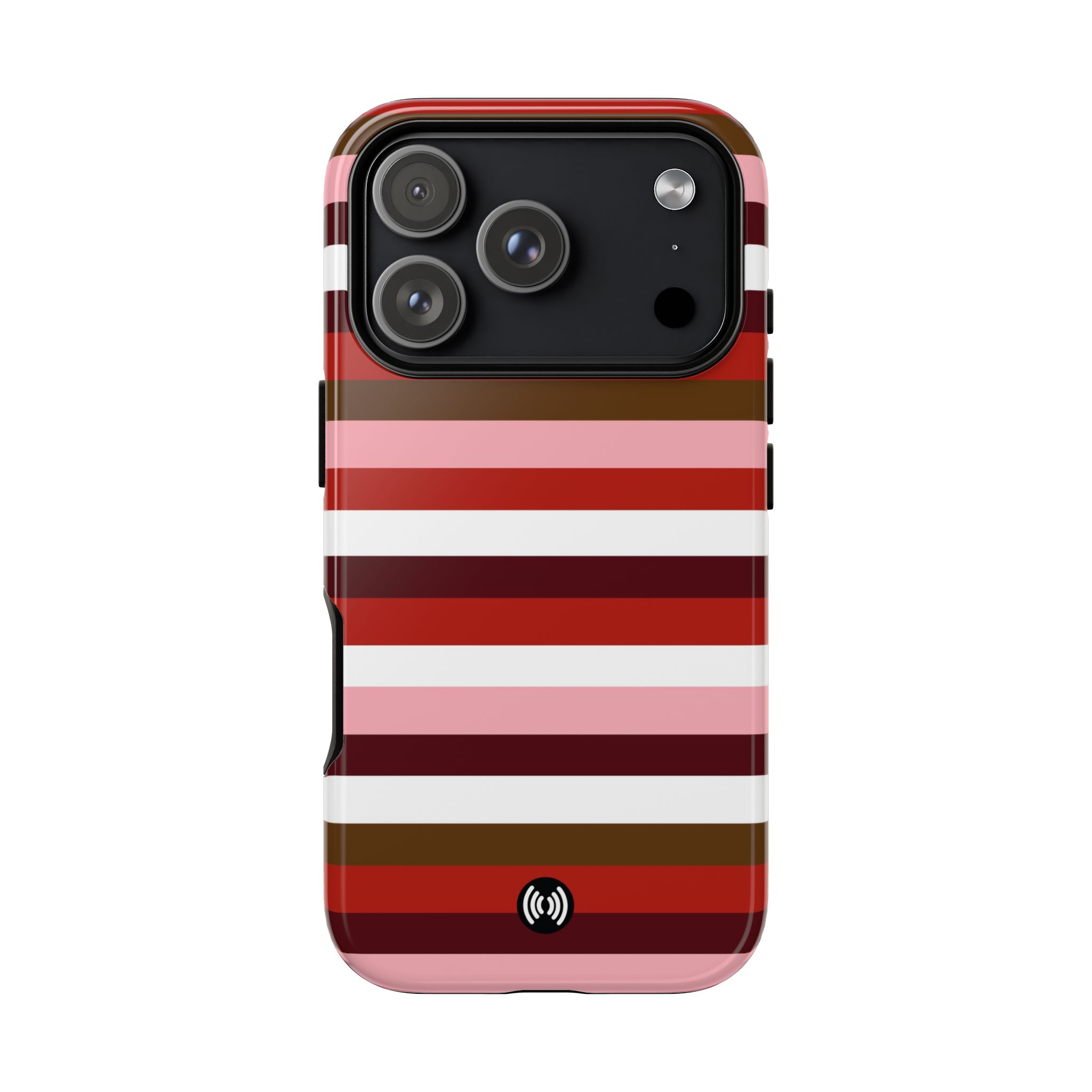 Striped Red & Pink Phone Case for iPhone Models & Samsung