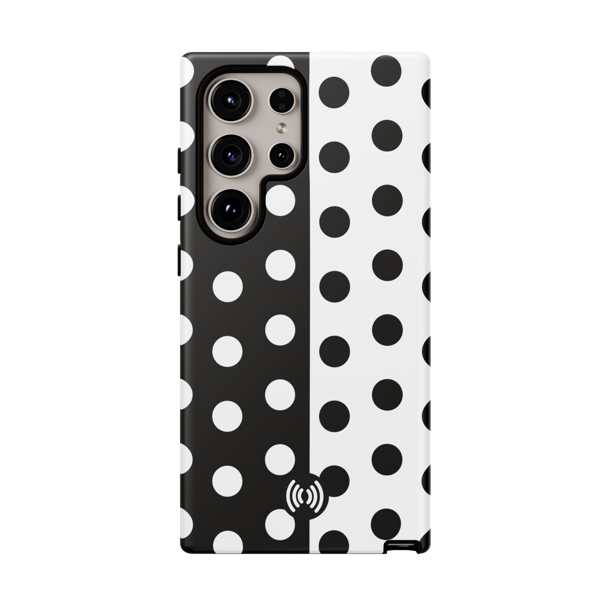 Polka Dot Black & White Split Design Phone Case — Cellfinds - Image 55