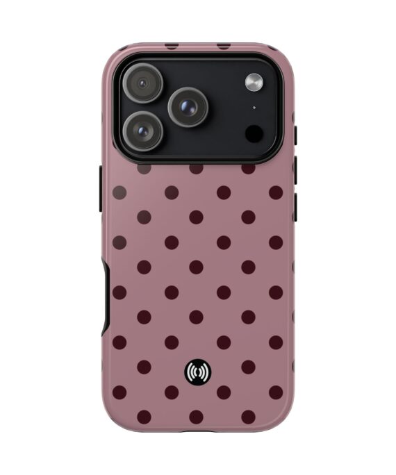 Dusty Rose with Chocolate Brown Dots | Cellfinds