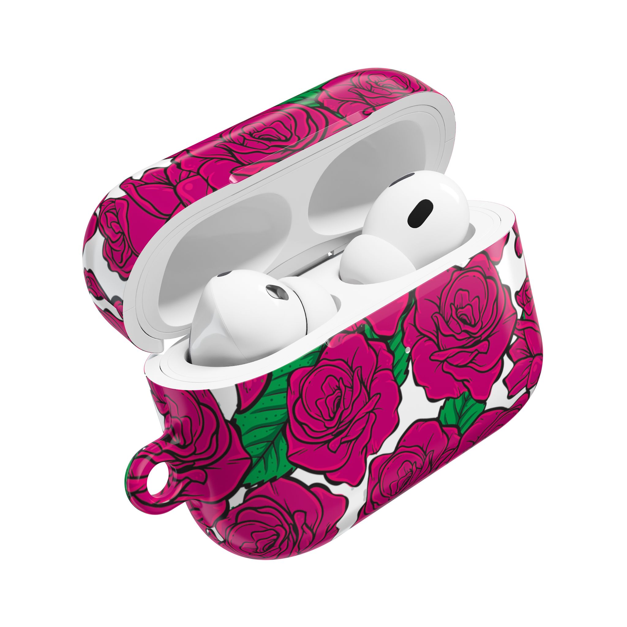 Magenta Rose AirPods Case with Keyring - Image 17