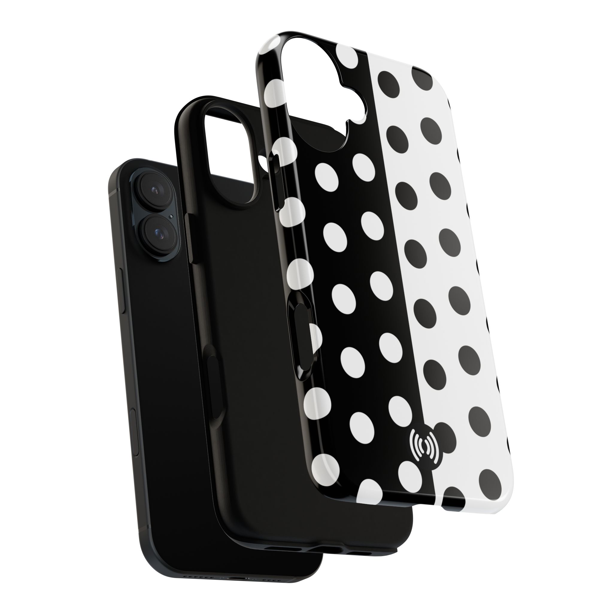 Polka Dot Black & White Split Design Phone Case — Cellfinds - Image 67