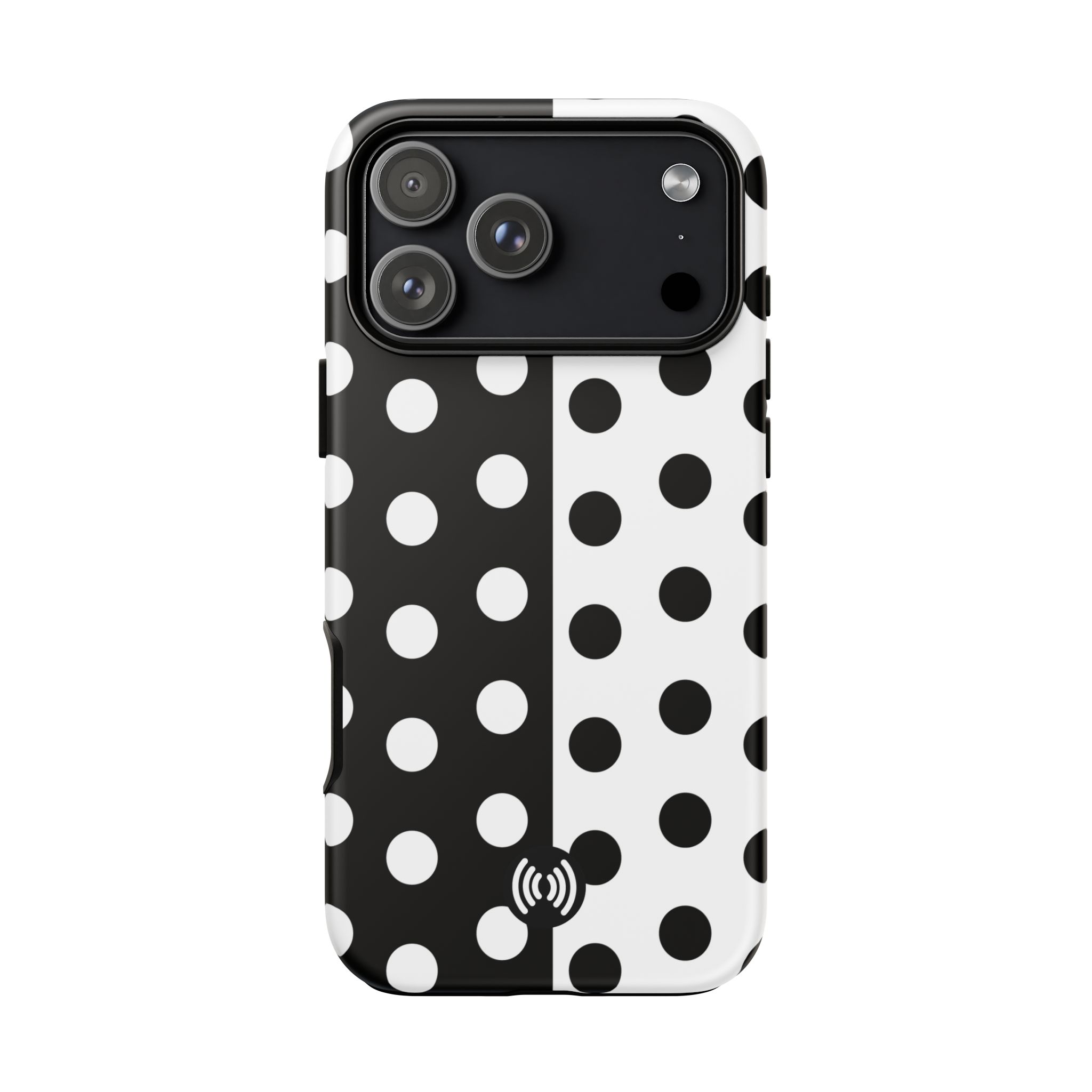 Polka Dot Black & White Split Design Phone Case — Cellfinds - Image 114