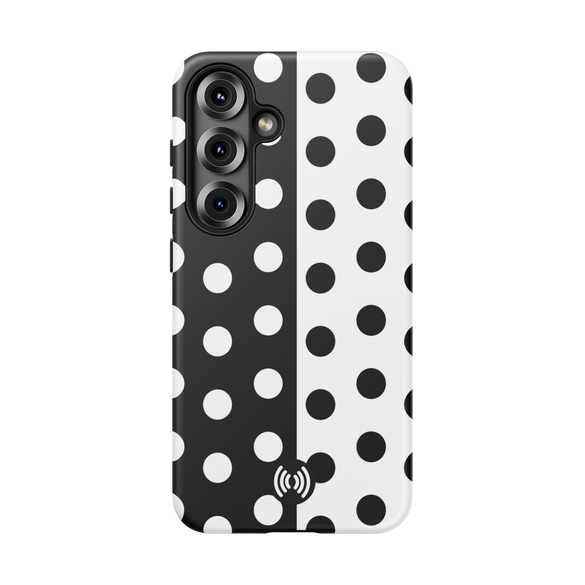 Polka Dot Black & White Split Design Phone Case — Cellfinds - Image 87