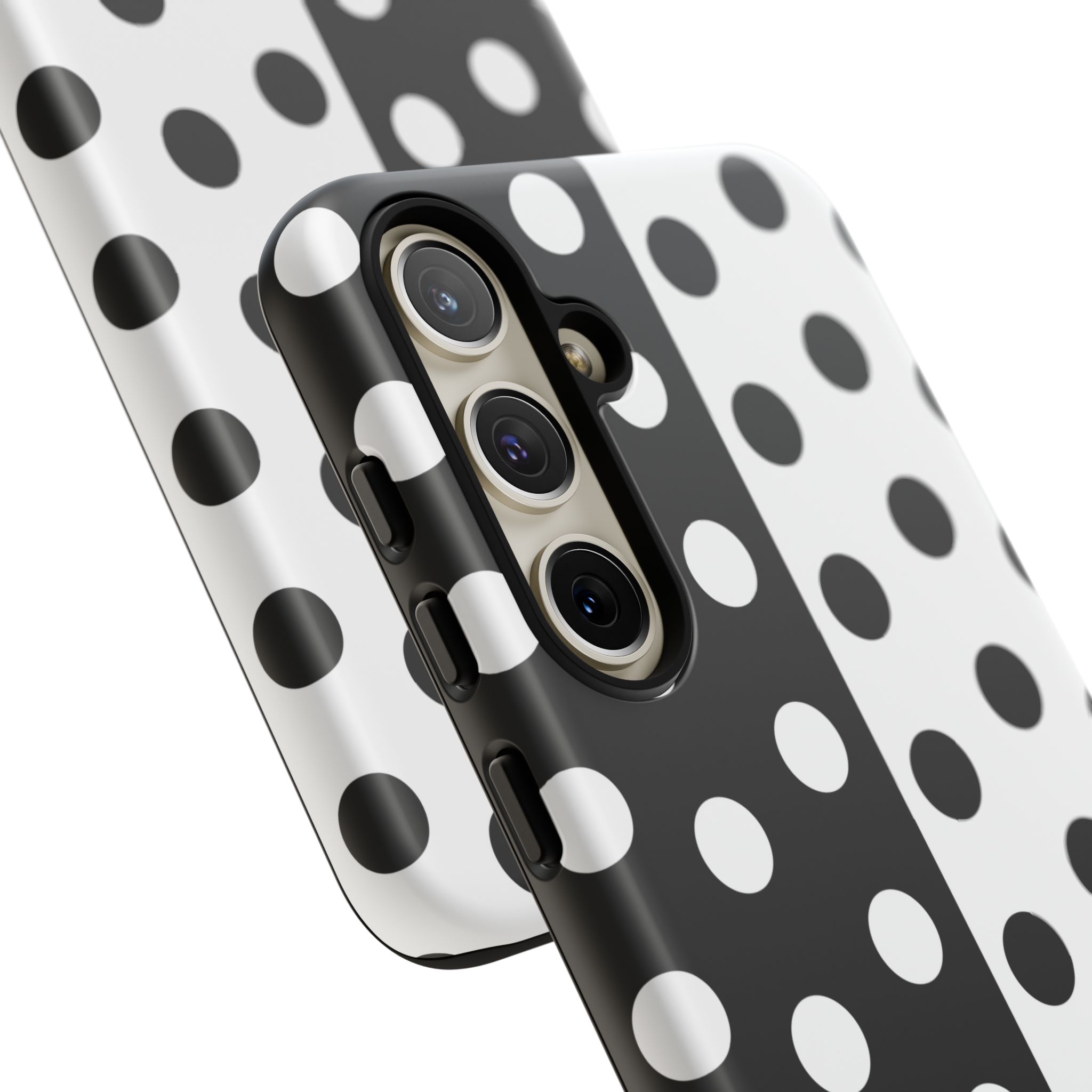 Polka Dot Black & White Split Design Phone Case — Cellfinds - Image 48
