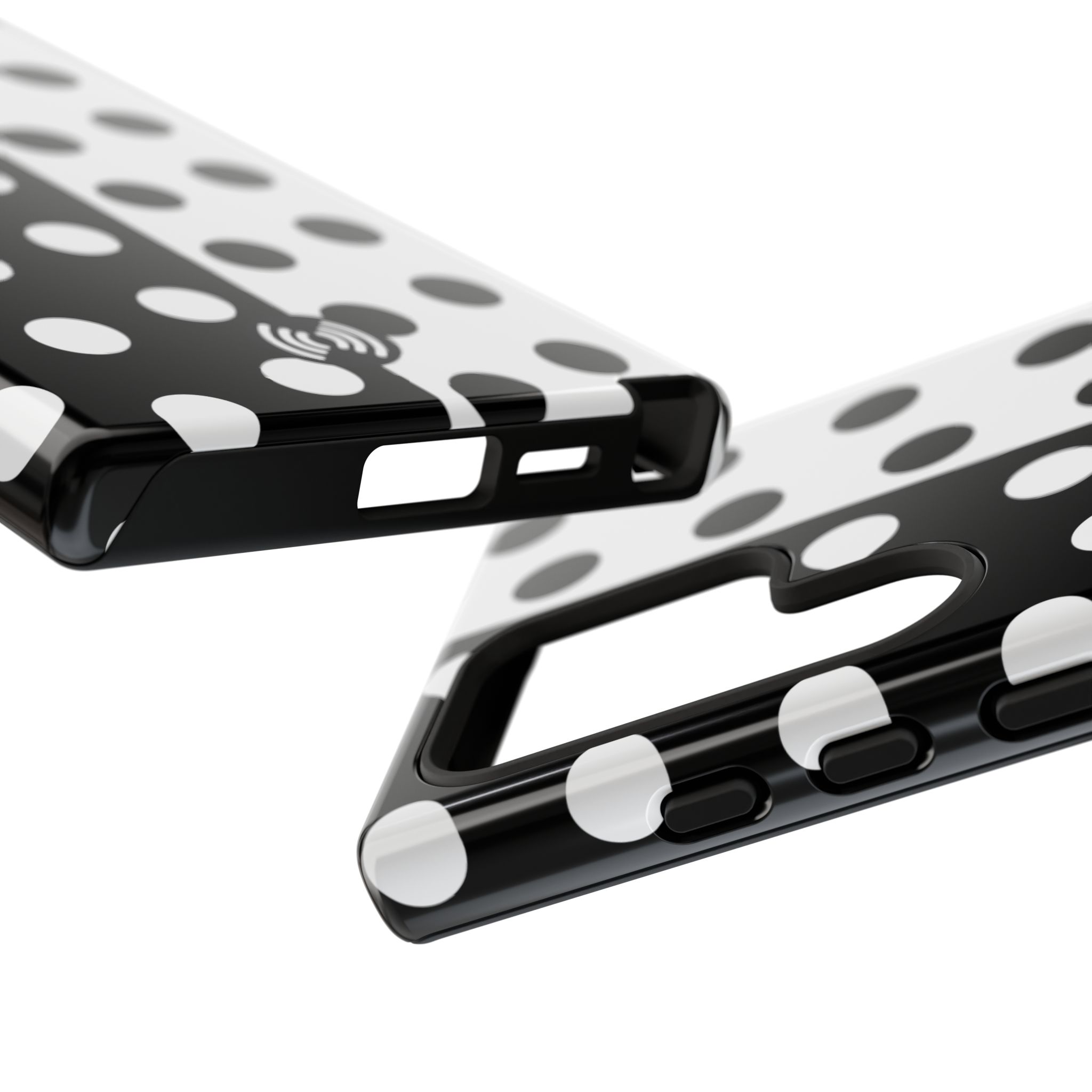 Polka Dot Black & White Split Design Phone Case — Cellfinds - Image 53