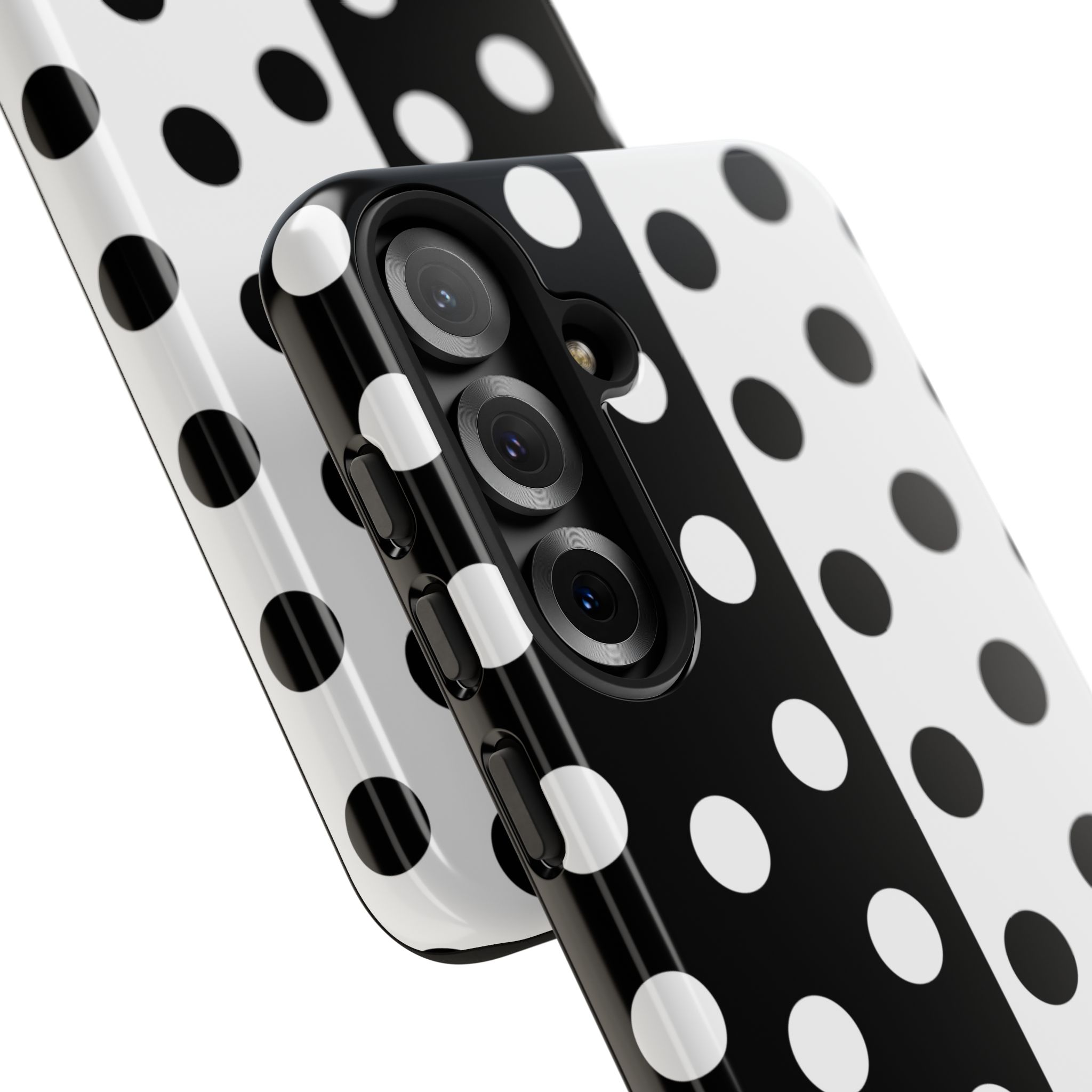 Polka Dot Black & White Split Design Phone Case — Cellfinds - Image 92