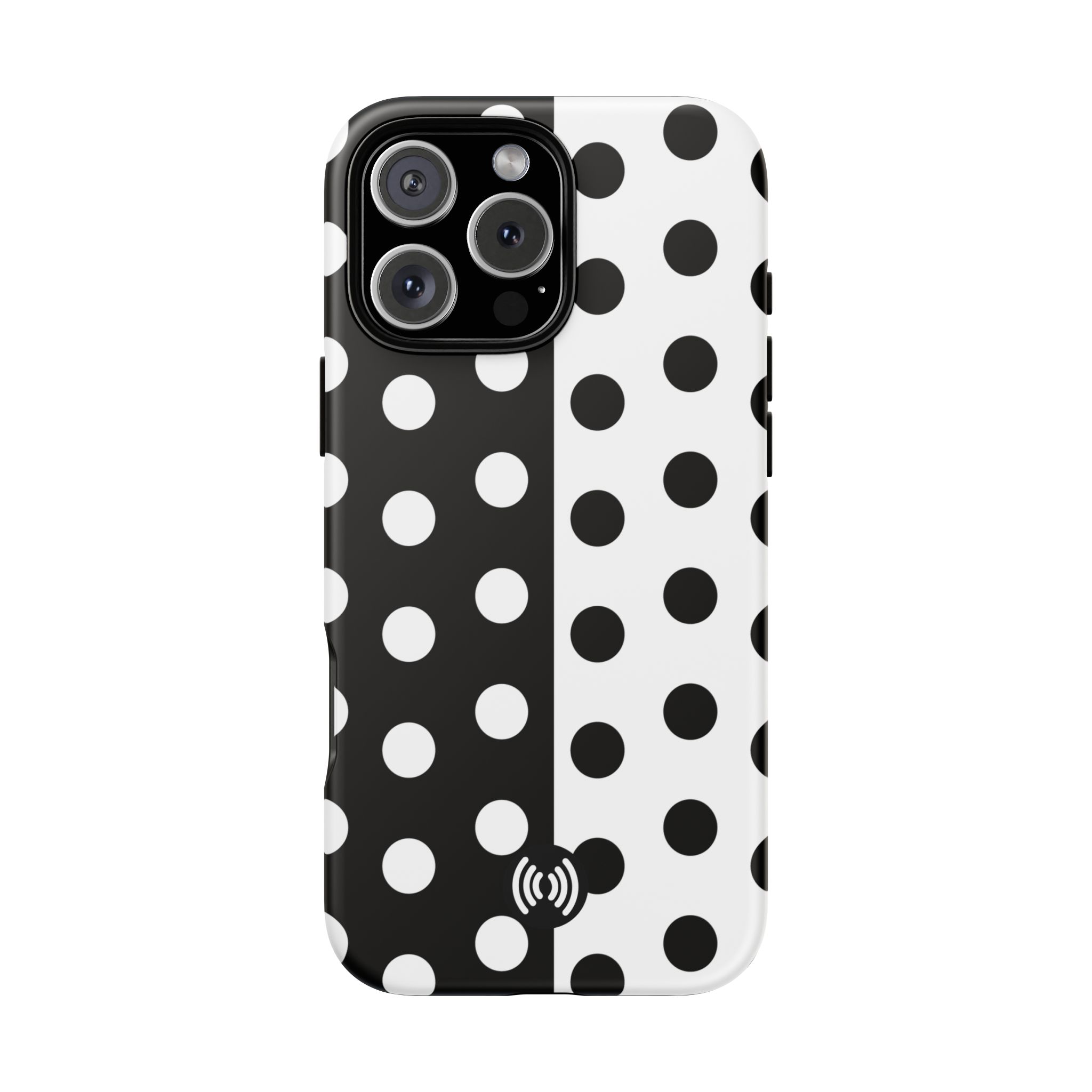 Polka Dot Black & White Split Design Phone Case — Cellfinds - Image 80