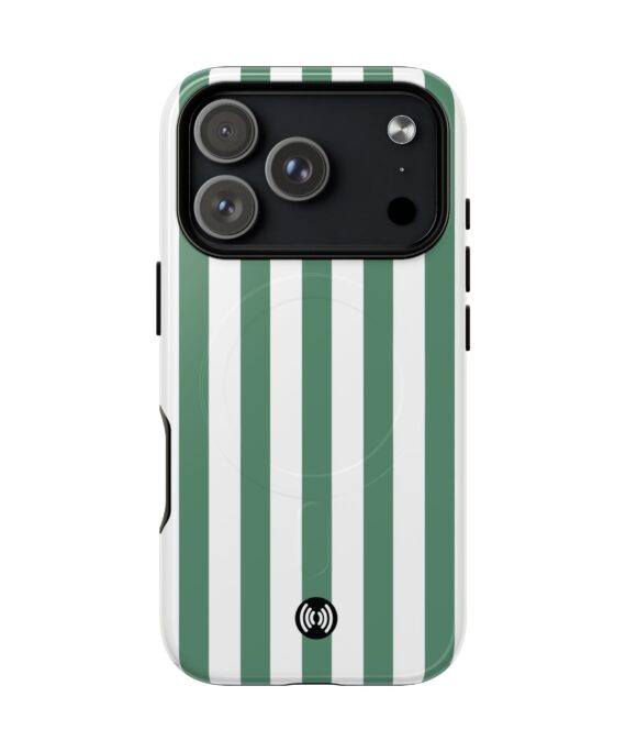 Green Stripe Magnetic Phone Case – Tough Protective MagSafe-Compatible Cover