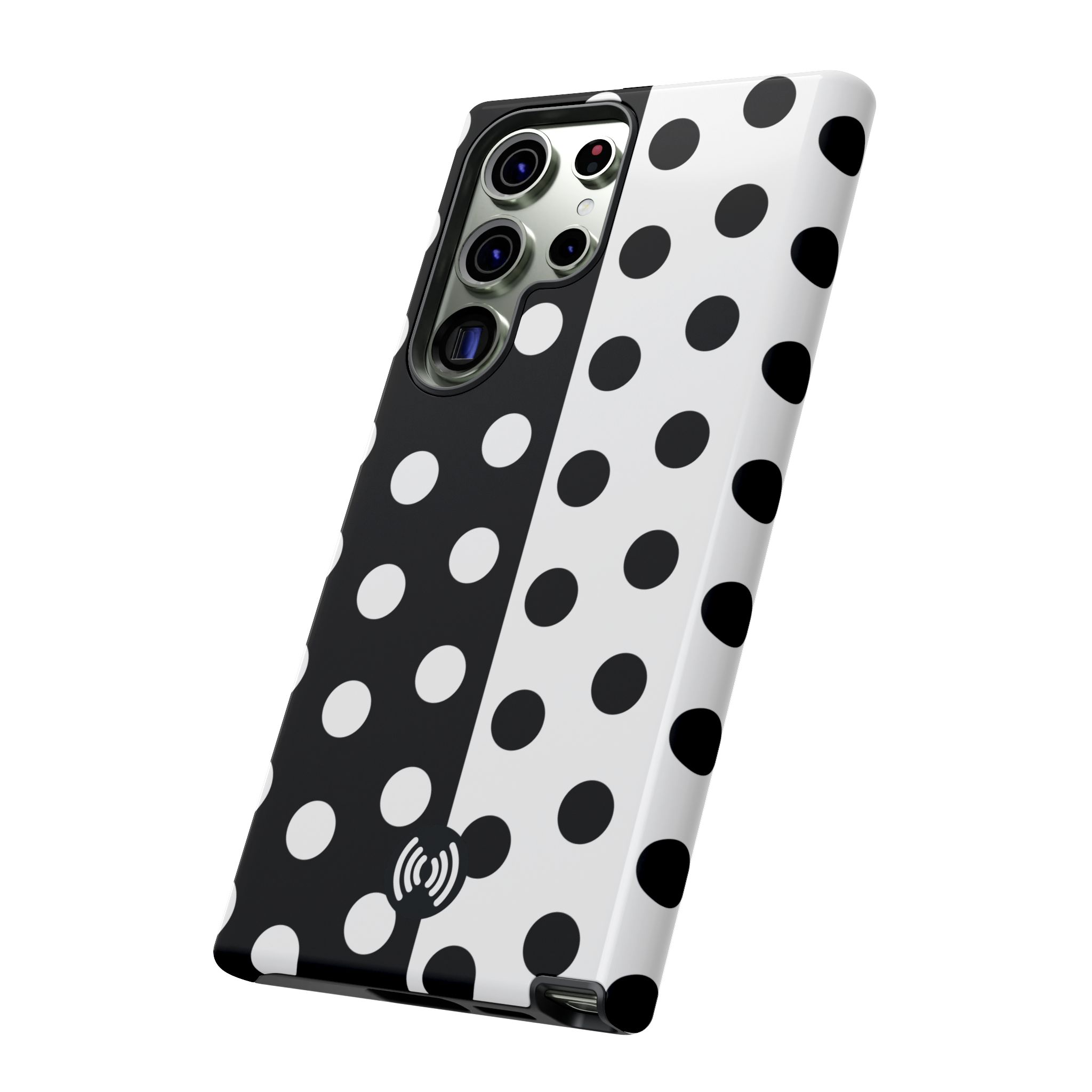Polka Dot Black & White Split Design Phone Case — Cellfinds - Image 14