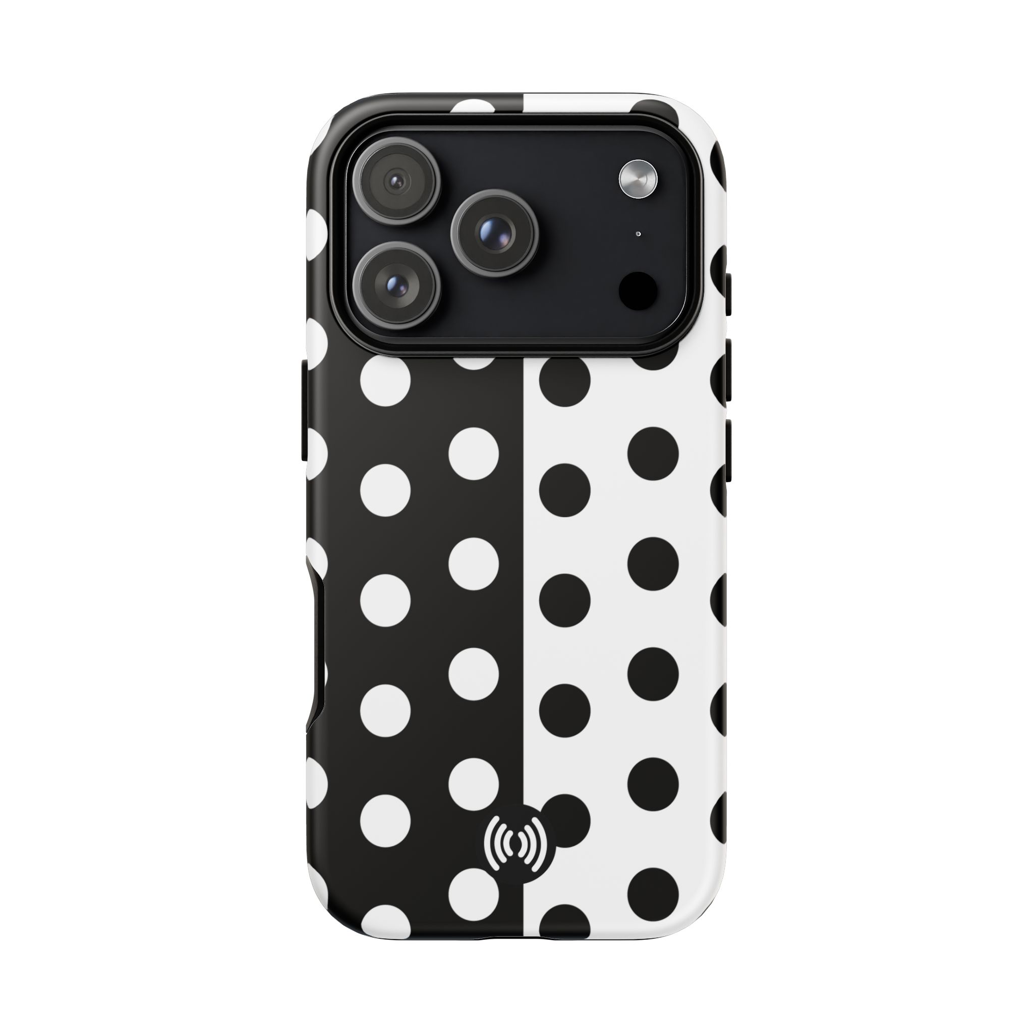 Polka Dot Black & White Split Design Phone Case — Cellfinds - Image 112