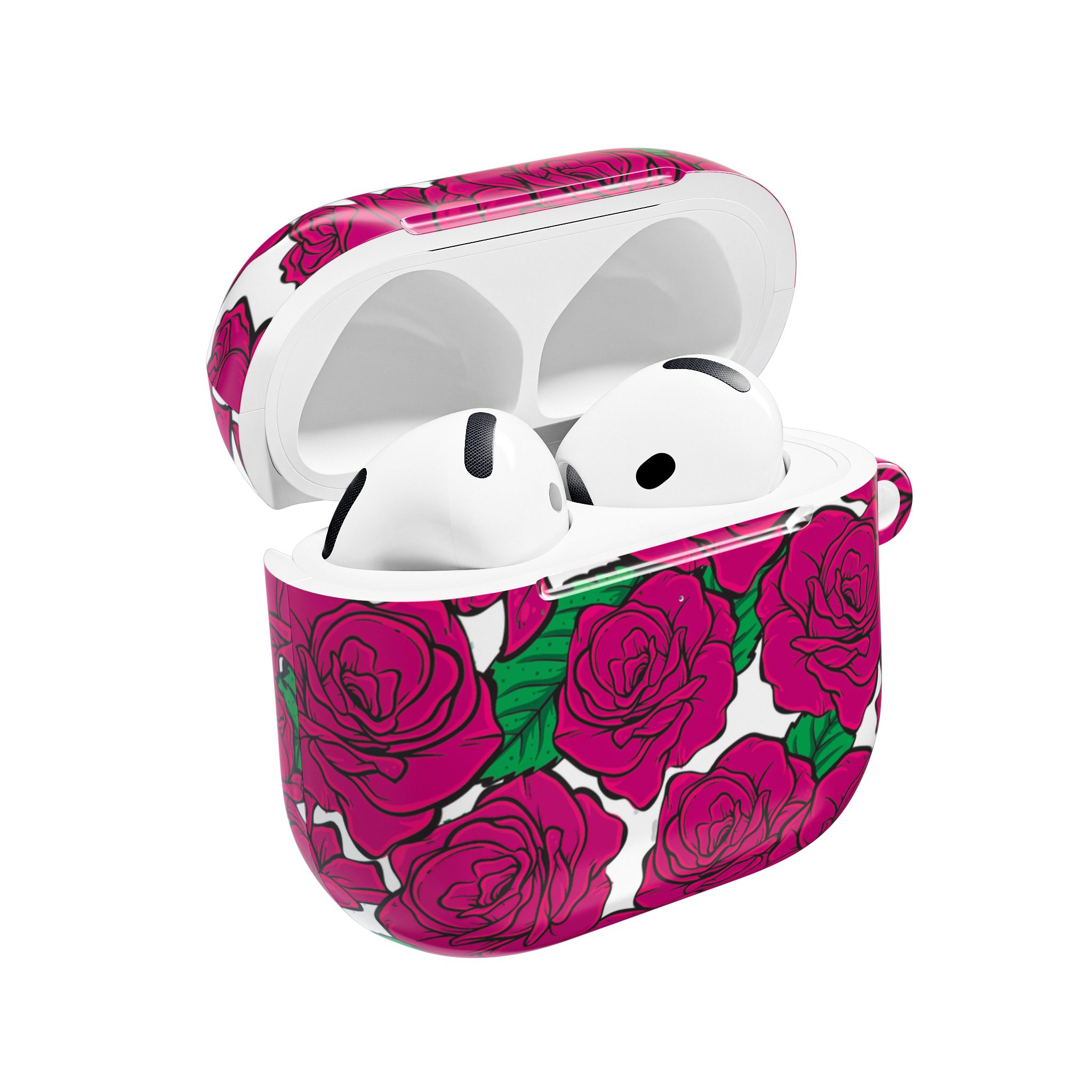 Magenta Rose AirPods Case with Keyring - Image 5