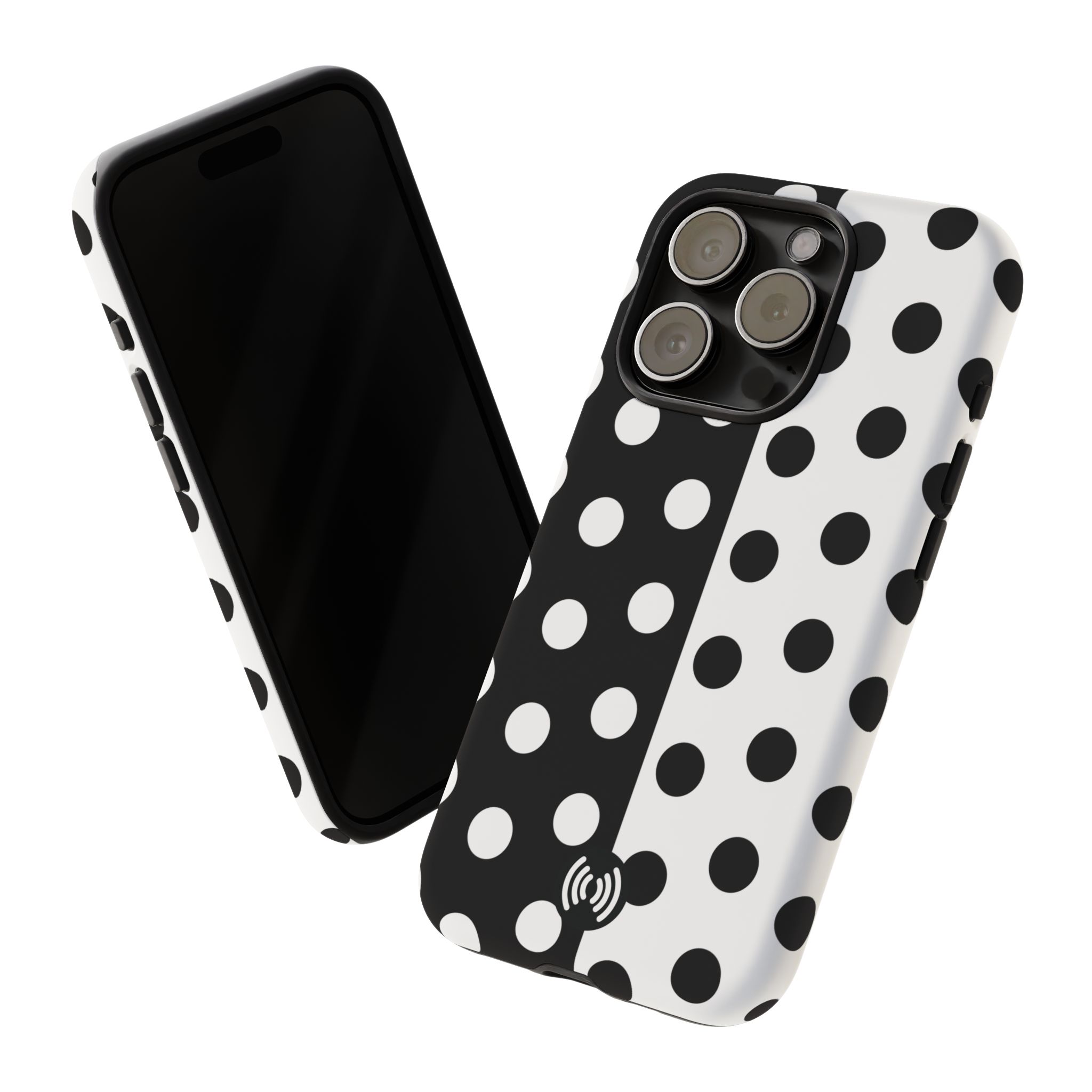 Polka Dot Black & White Split Design Phone Case — Cellfinds - Image 30