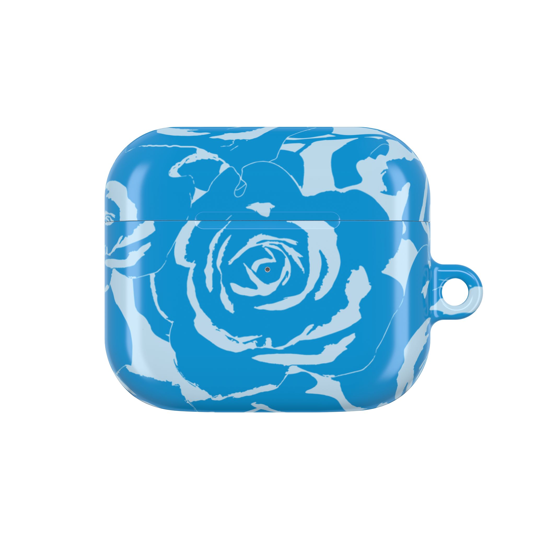 Blue Floral AirPods Case | Soft Aesthetic Earbud Case with Keychain - Image 6